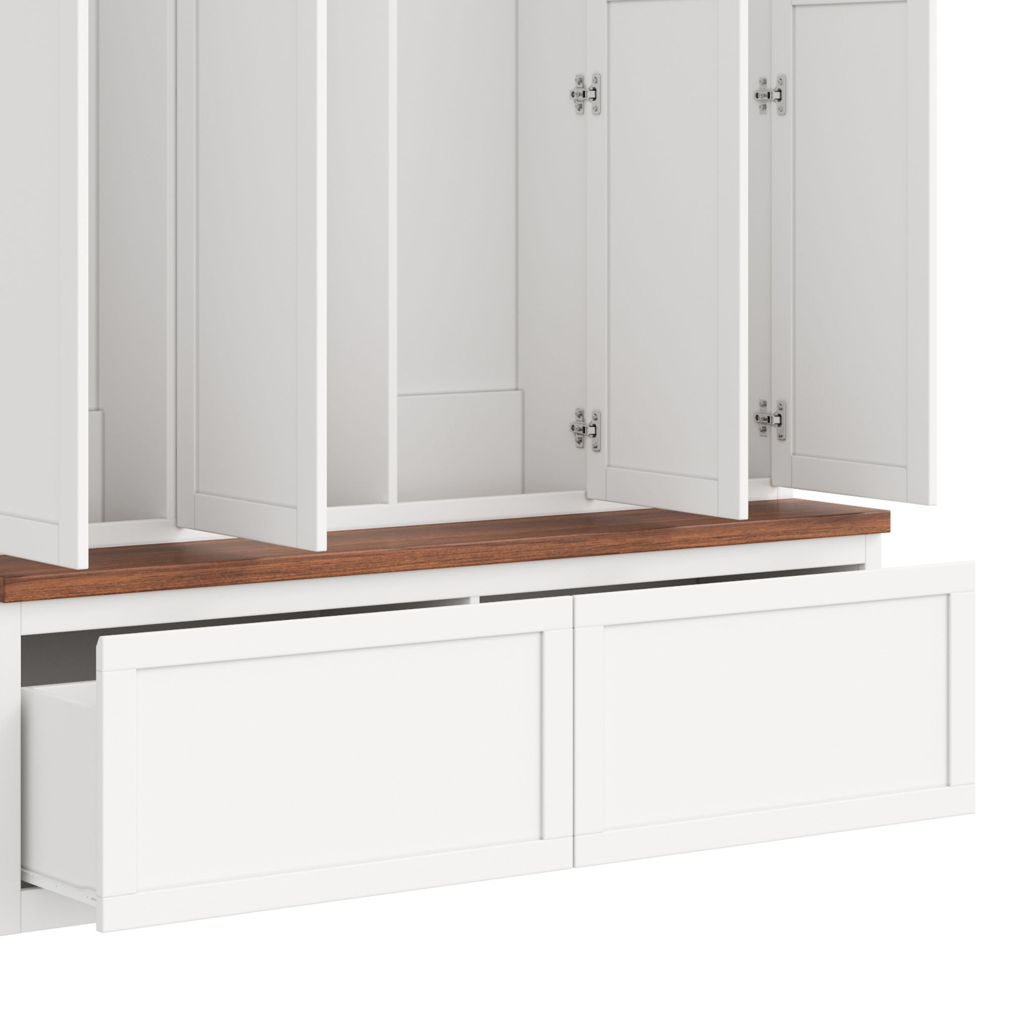 Hall Tree With 4 Hidden Cabinets