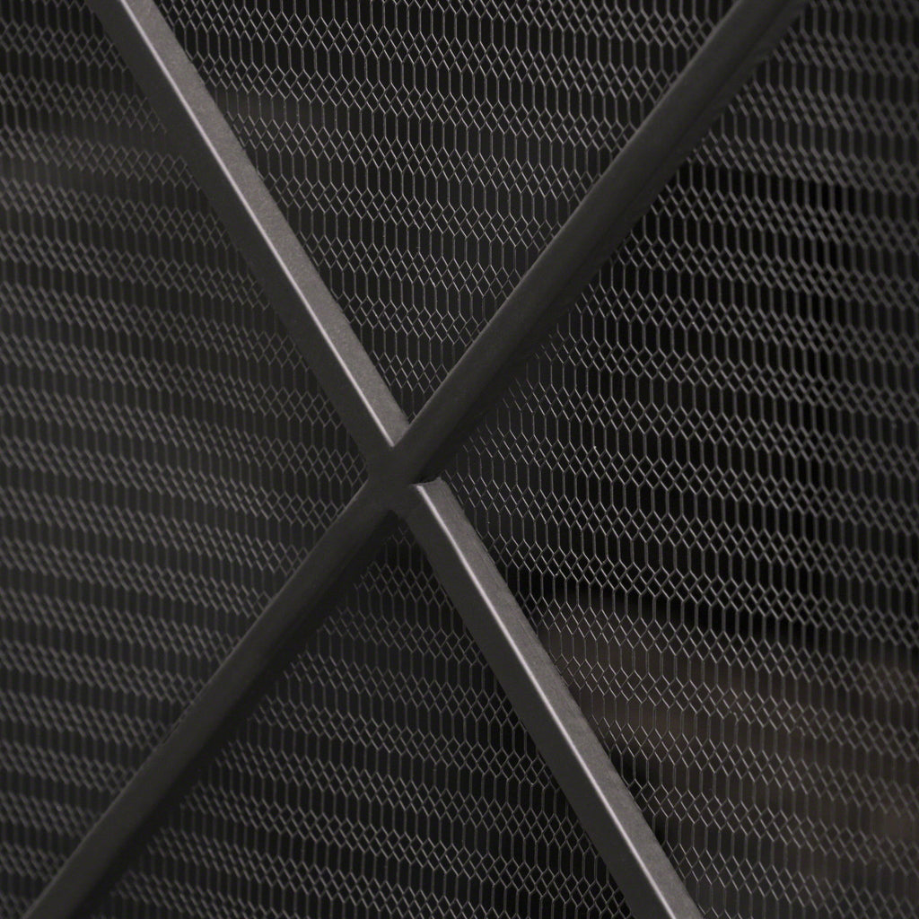 Minimalist Single Panel Iron Fireplace Screen With Diamond Design