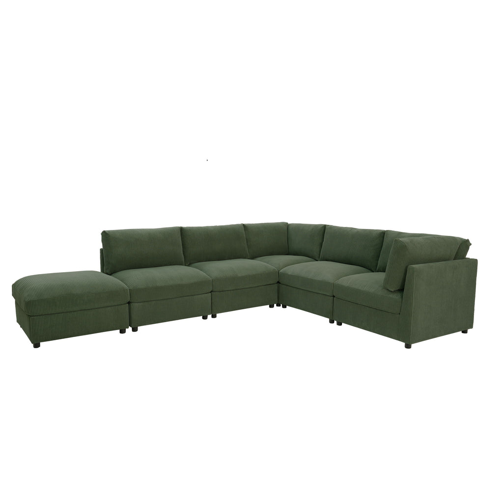 Reversible Modular Sectional & Custom Configuration And Premium Upholstery - Dark Green