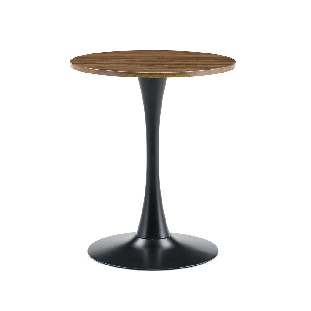 Round Dining Table With Thickened Engineered Wood Top And Metal Pedestal, 23.6" Diameter For Kitchen, Living Room, Or Small Spaces