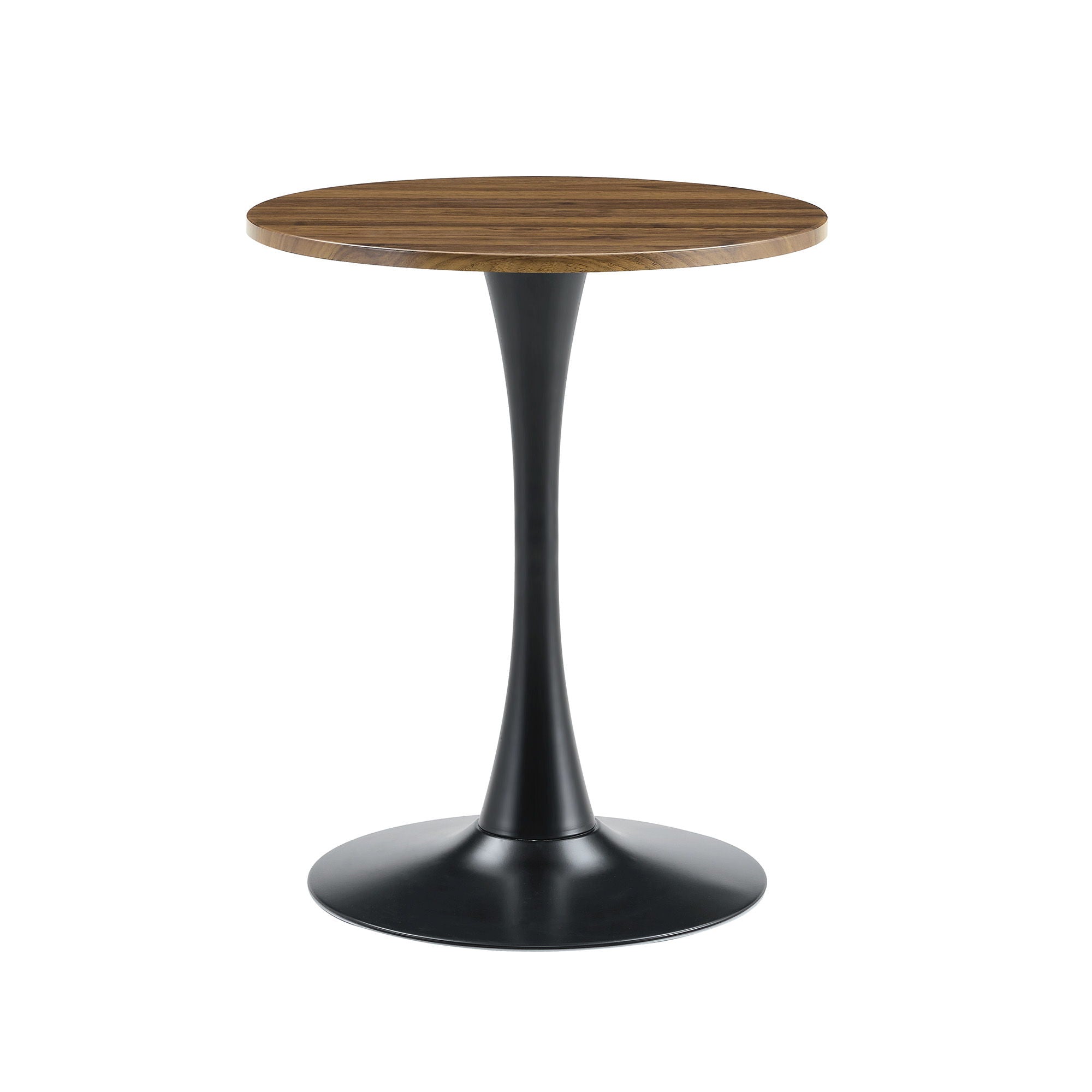 Round Dining Table With Thickened Engineered Wood Top And Metal Pedestal, 23.6" Diameter For Kitchen, Living Room, Or Small Spaces