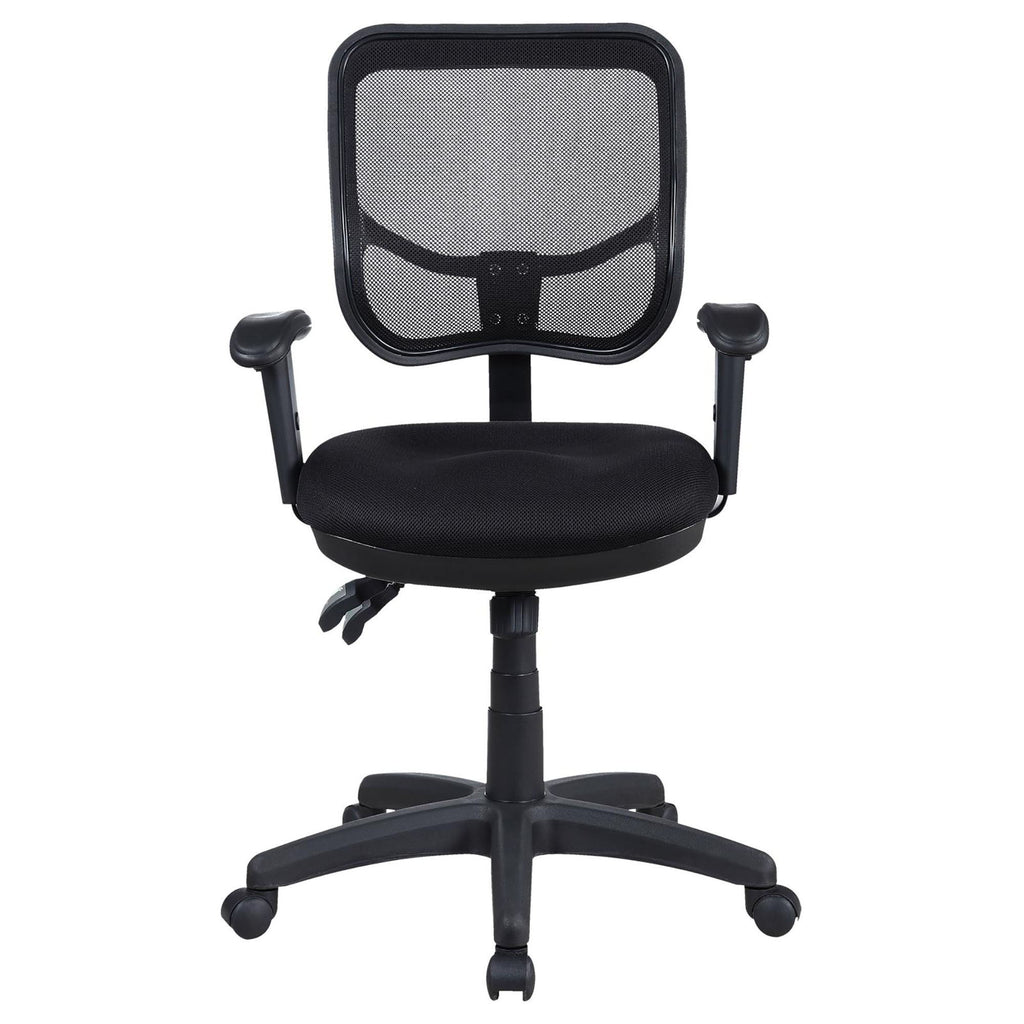 Swivel Office Chair Armrests Ergonomic Design, Adjustable Height And Tilt - Black
