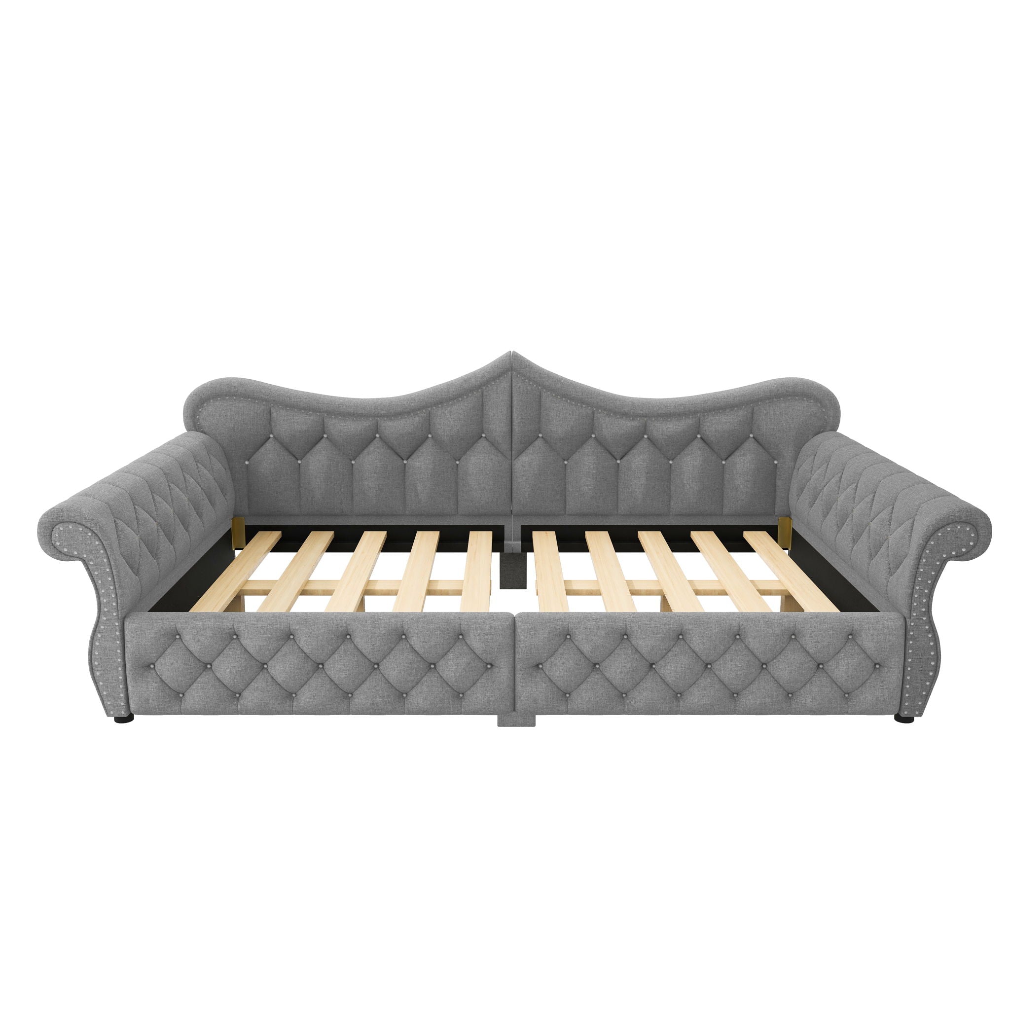 Upholstered Daybed With LED Lighting And Nailhead Trim