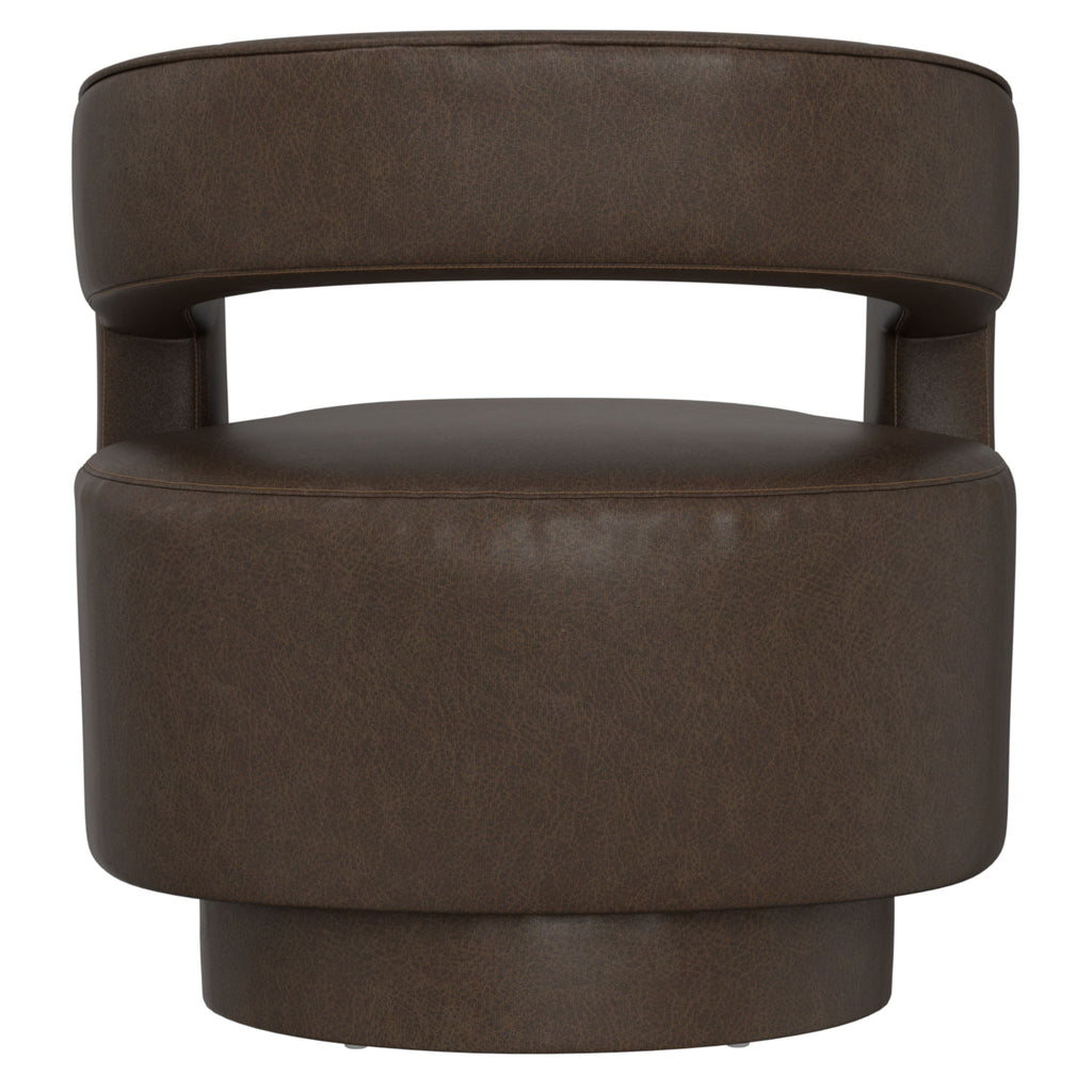 Swivel Accent Chair With Geometric Backrest