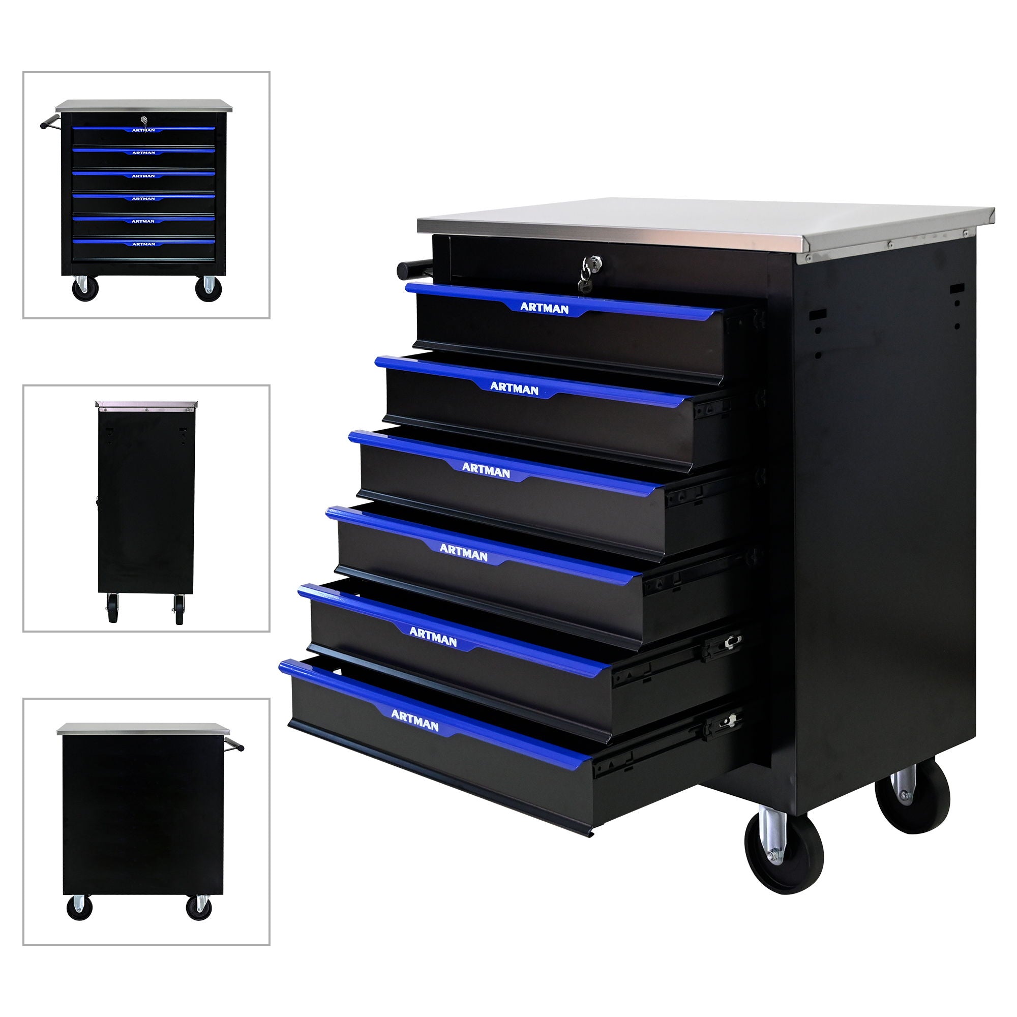 Drawer Multifunctional Tool Cart With Wheels