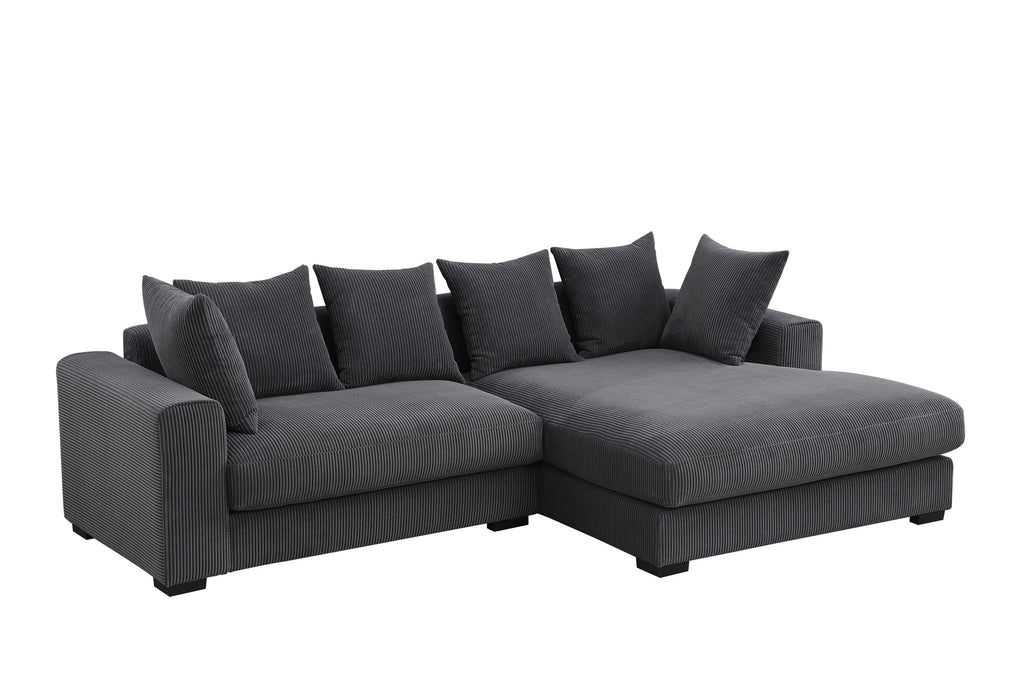 Naomi - 3 Piece Upholstered Sectional - Dark Gray