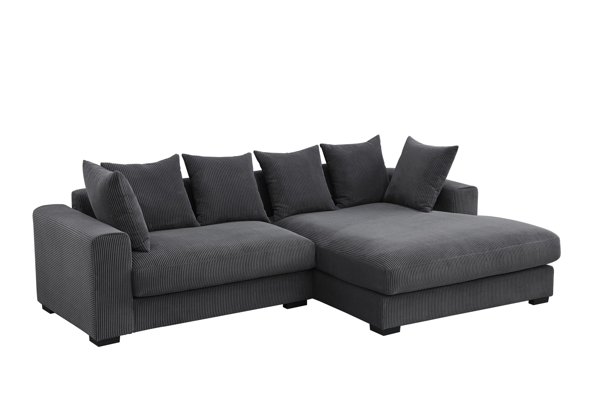 Naomi - 3 Piece Upholstered Sectional - Dark Gray