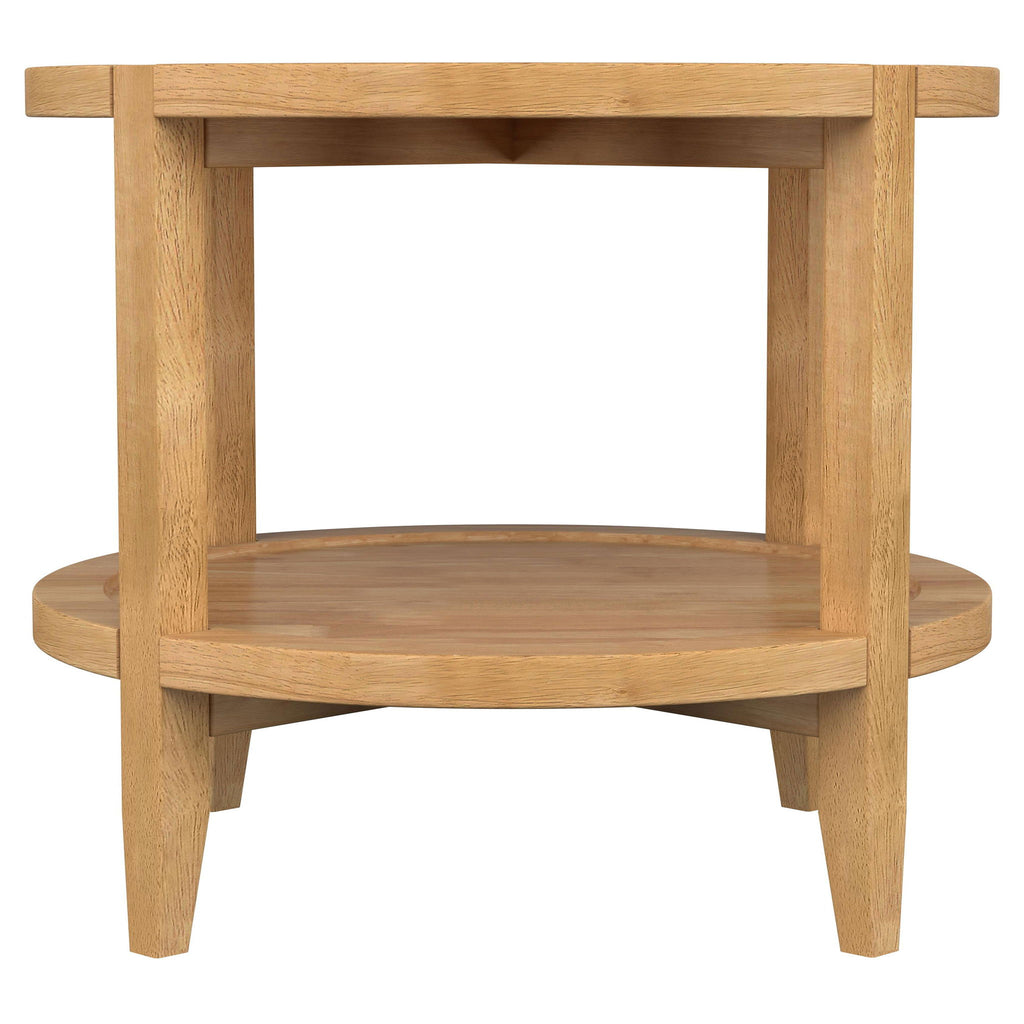 Elliott - 2 Piece Round Coffee And End Table Set - Maple