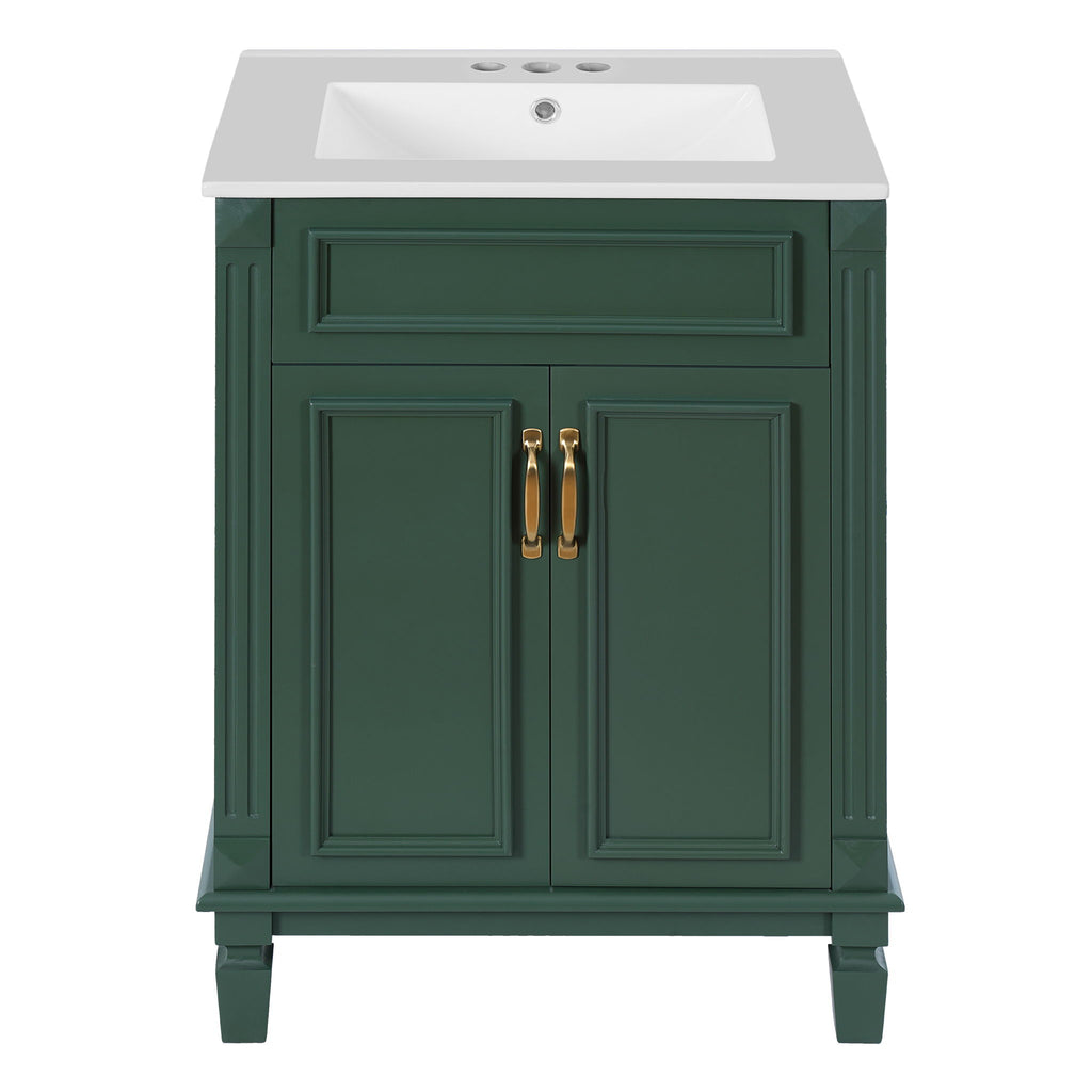 Bathroom Vanity With Top Sink, Cabinet With 2 Soft Closing Doors