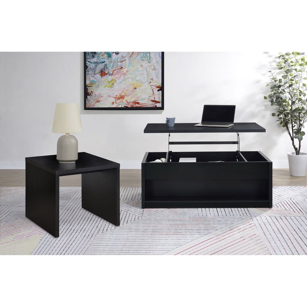 Canyon - Lift Top Table With Dual Drawers Storage Solution - Black