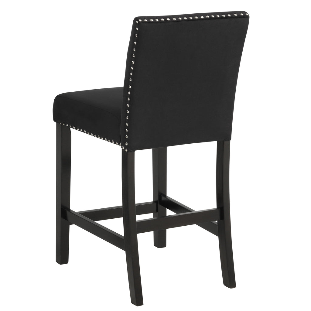 Modern 5 Piece Counter Height Dining Set With Tufted Nail Head Chairs