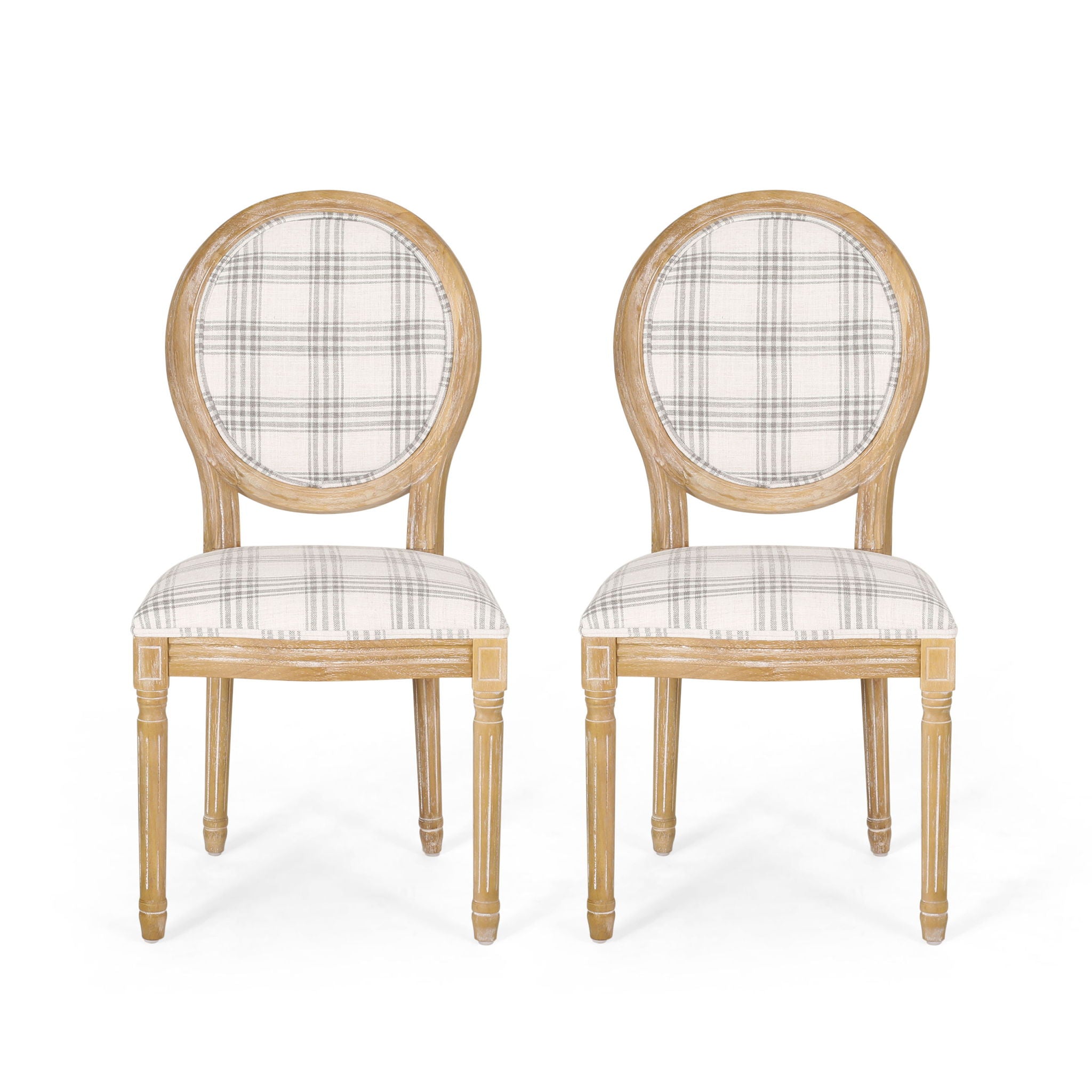 French Country Inspired Dining Chair With Iconic Round Backrest