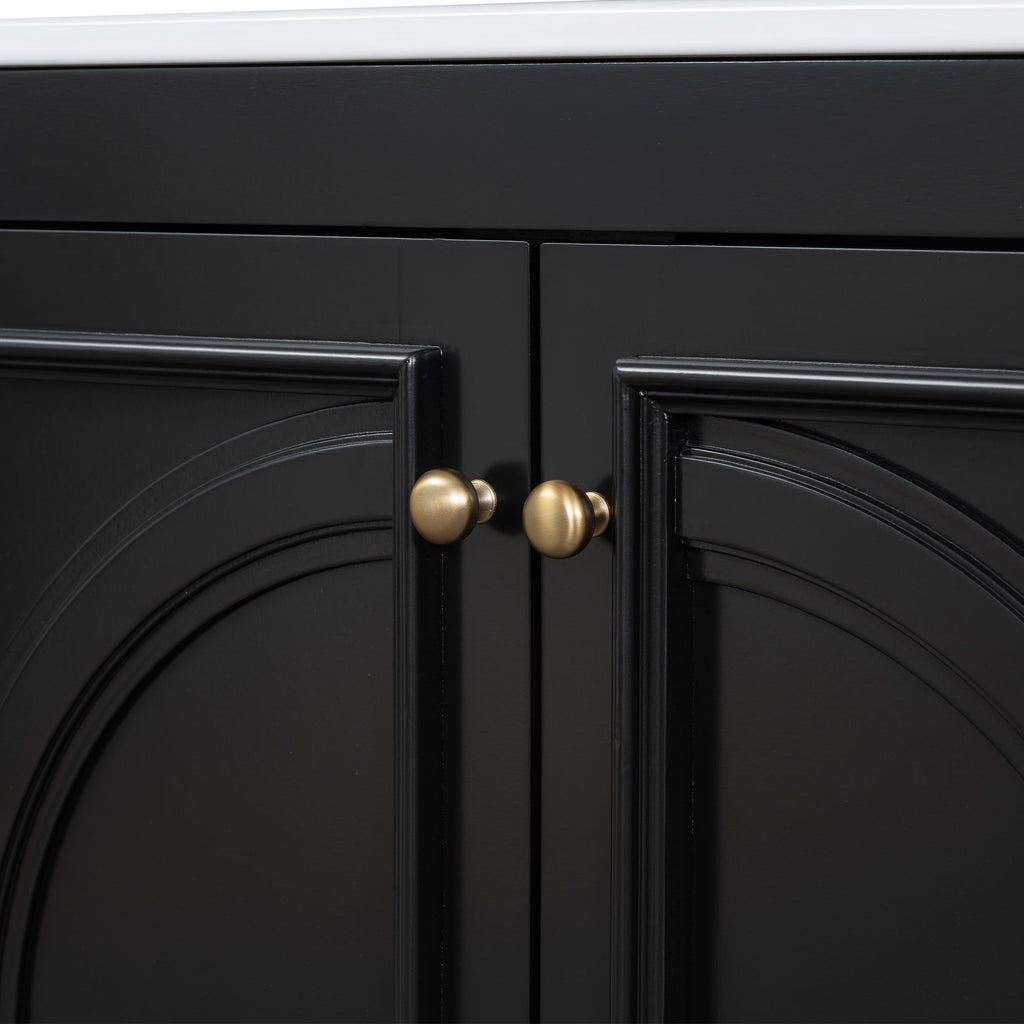 Double Sink Bathroom Vanity Set With Wall Mount Mirror Cabinet