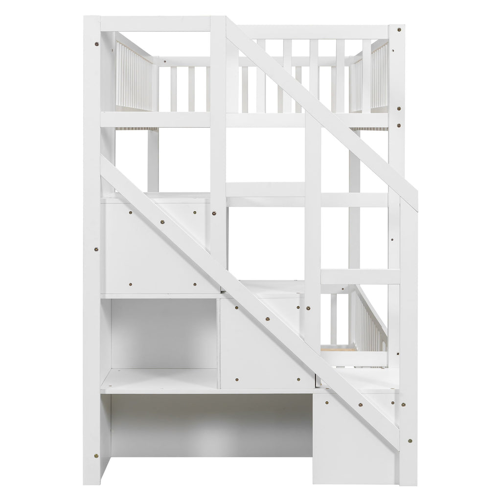 Floor Bunk Bed With Ladder And Storage