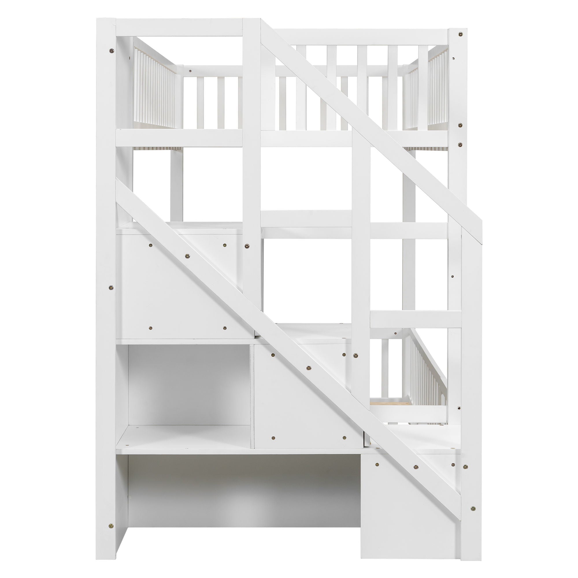 Floor Bunk Bed With Ladder And Storage