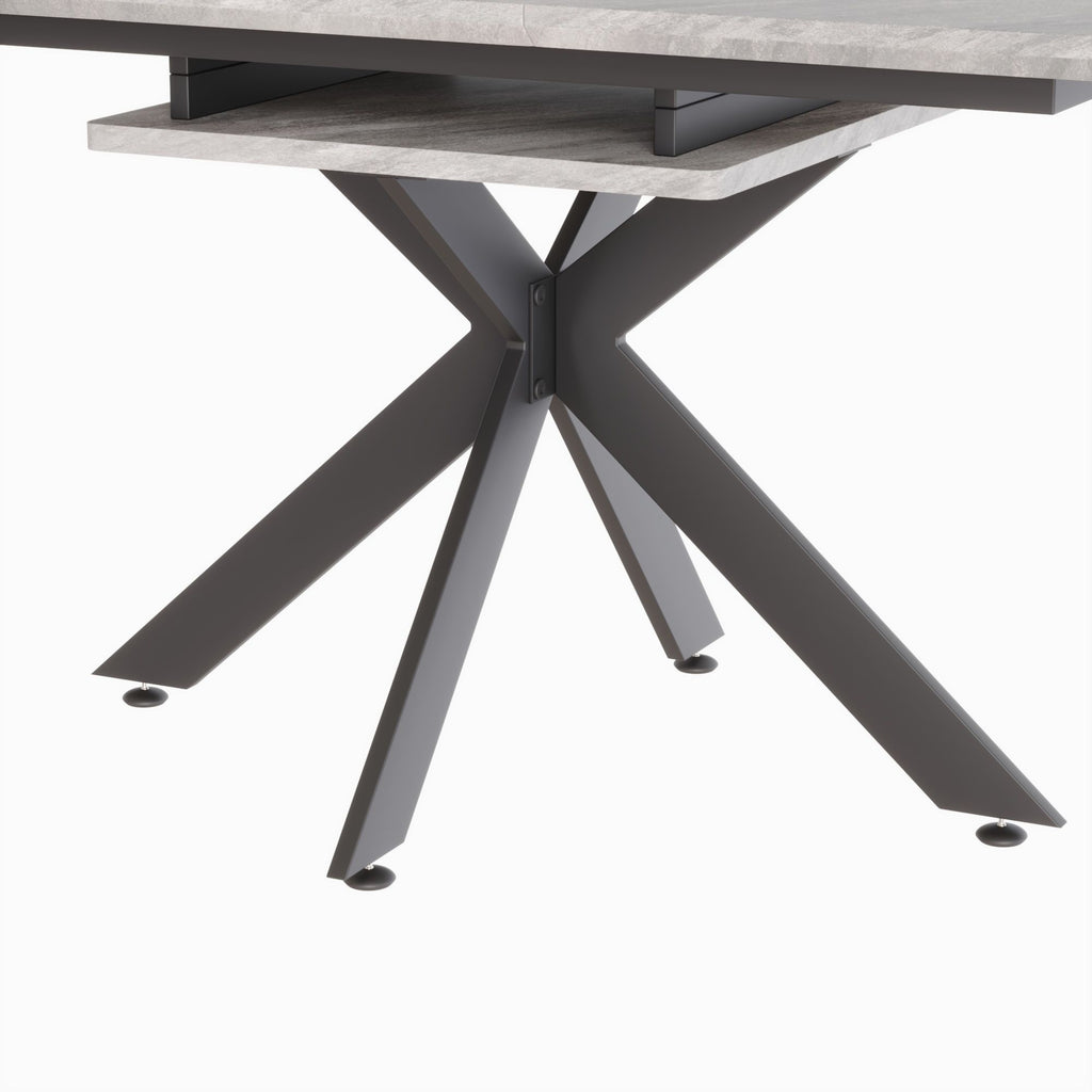 Extendable Dining Table Set With Curved Backrest Upholstered Chairs