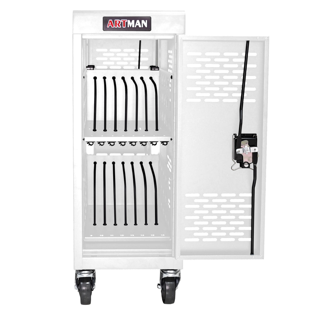 16 Bay Mobile School Charging Cart Station For book, Tablet And Laptop Computer With Power Strip Included
