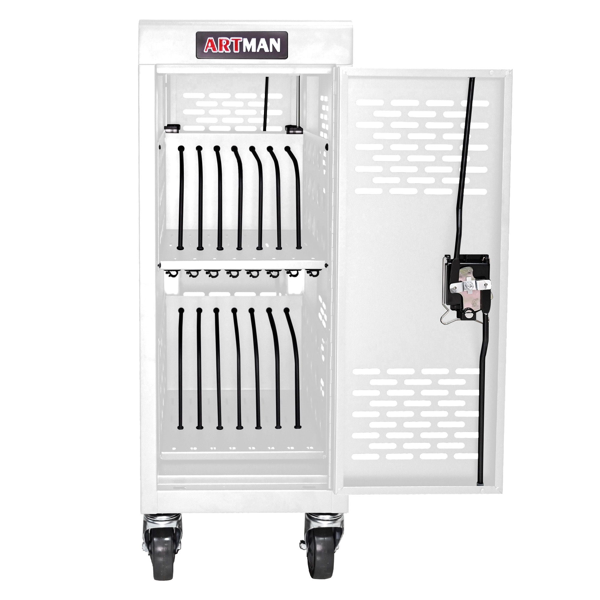 16 Bay Mobile School Charging Cart Station For book, Tablet And Laptop Computer With Power Strip Included