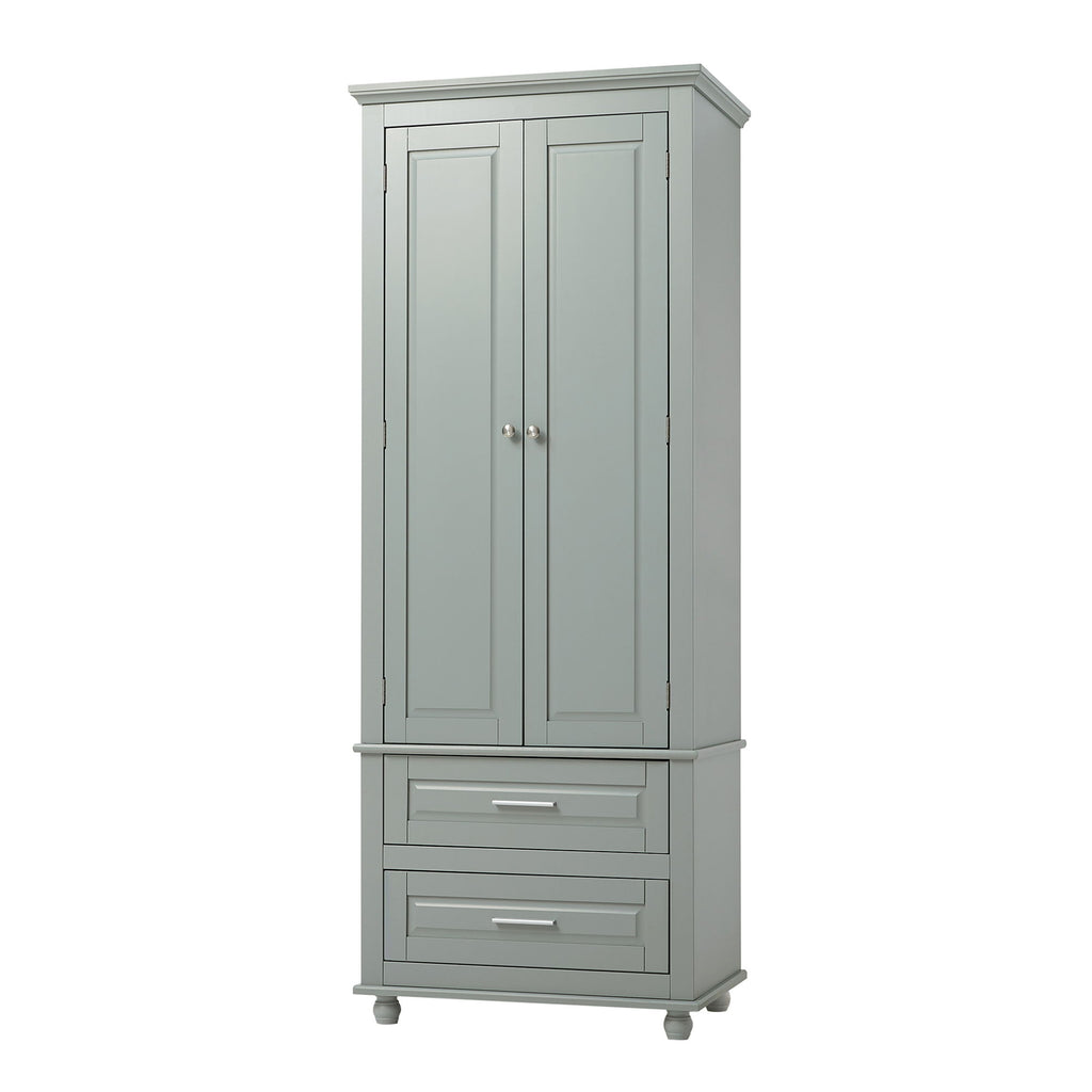 Tall Storage Cabinet With 2 Drawers For Bathroom