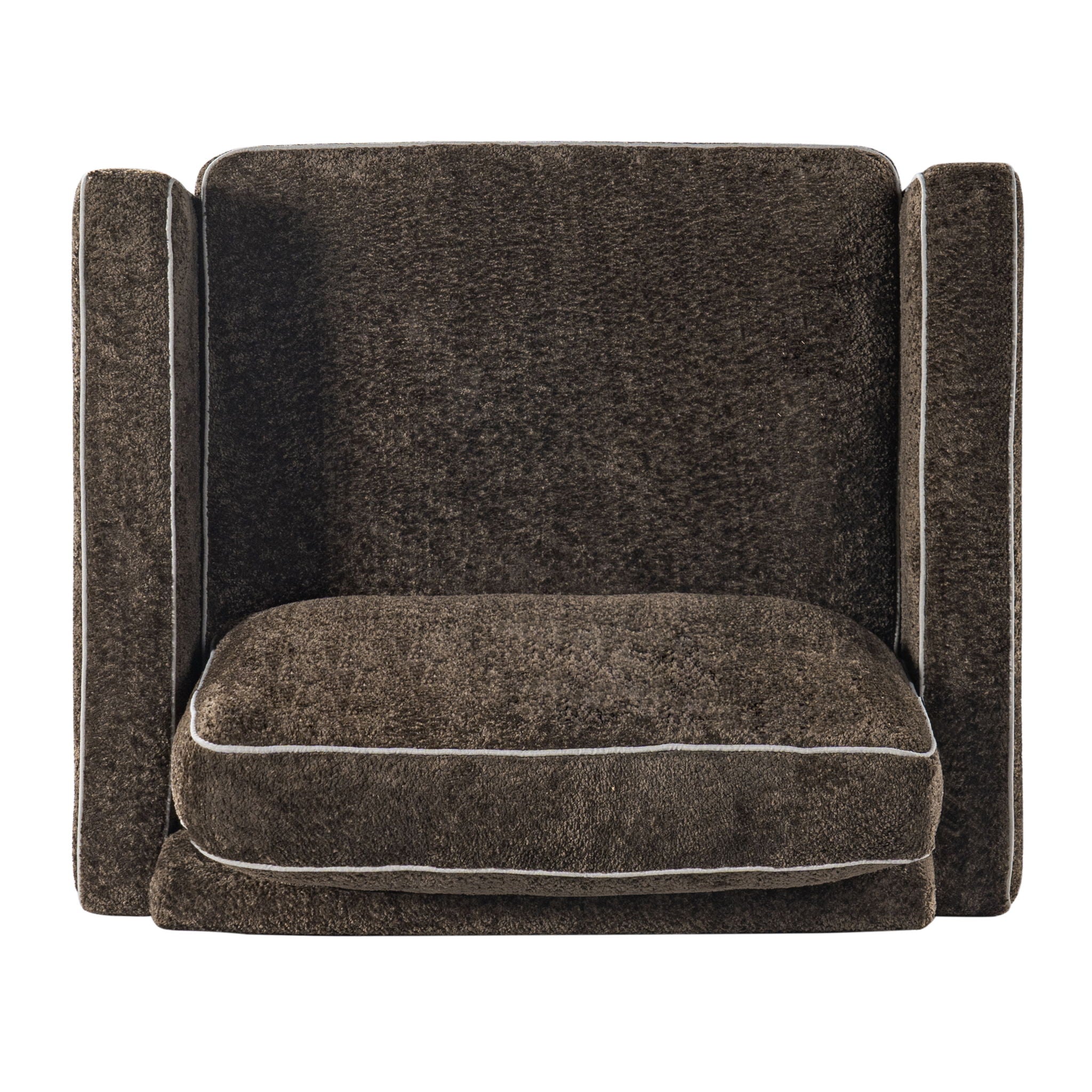 Accent Chair Upholstered Single Sofa With Square Arms, Sewn Pillow Back For Living Room