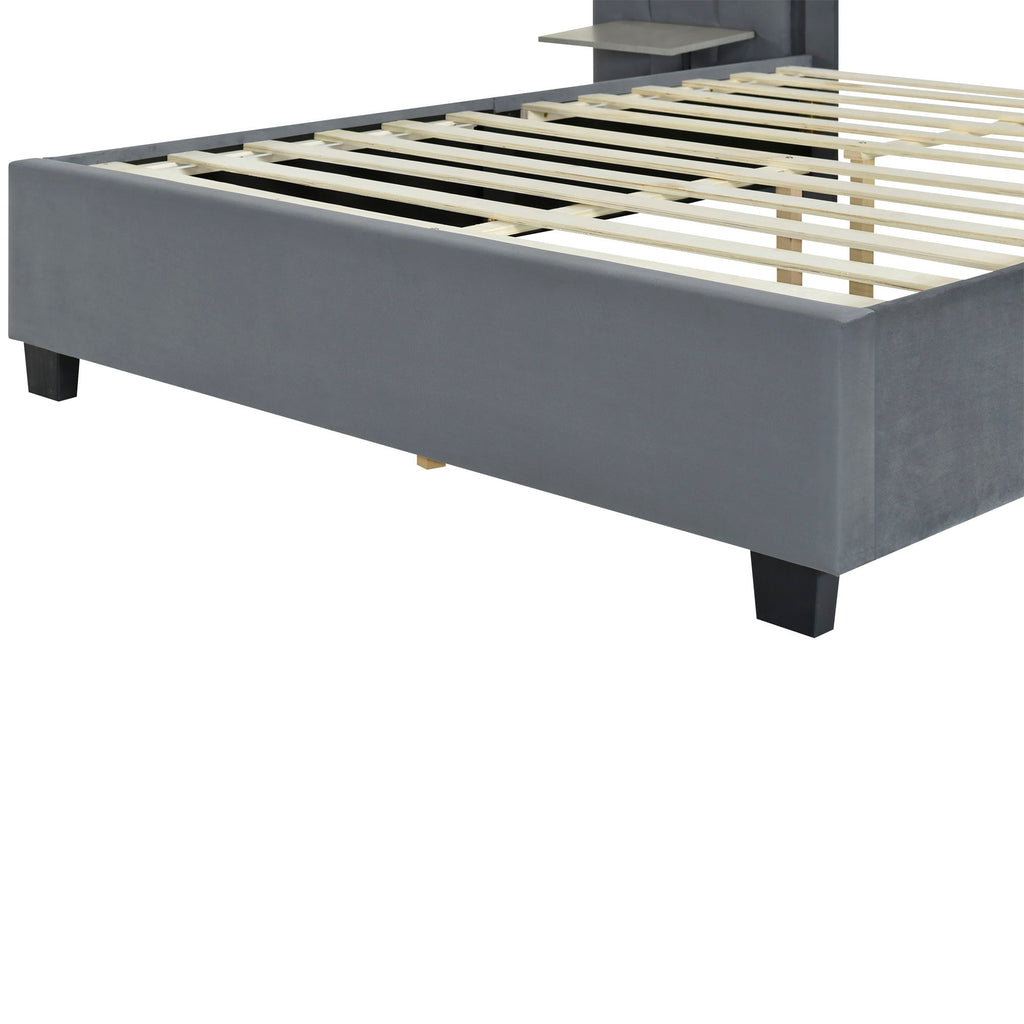 Upholstered Platform Bed With Big Headboard