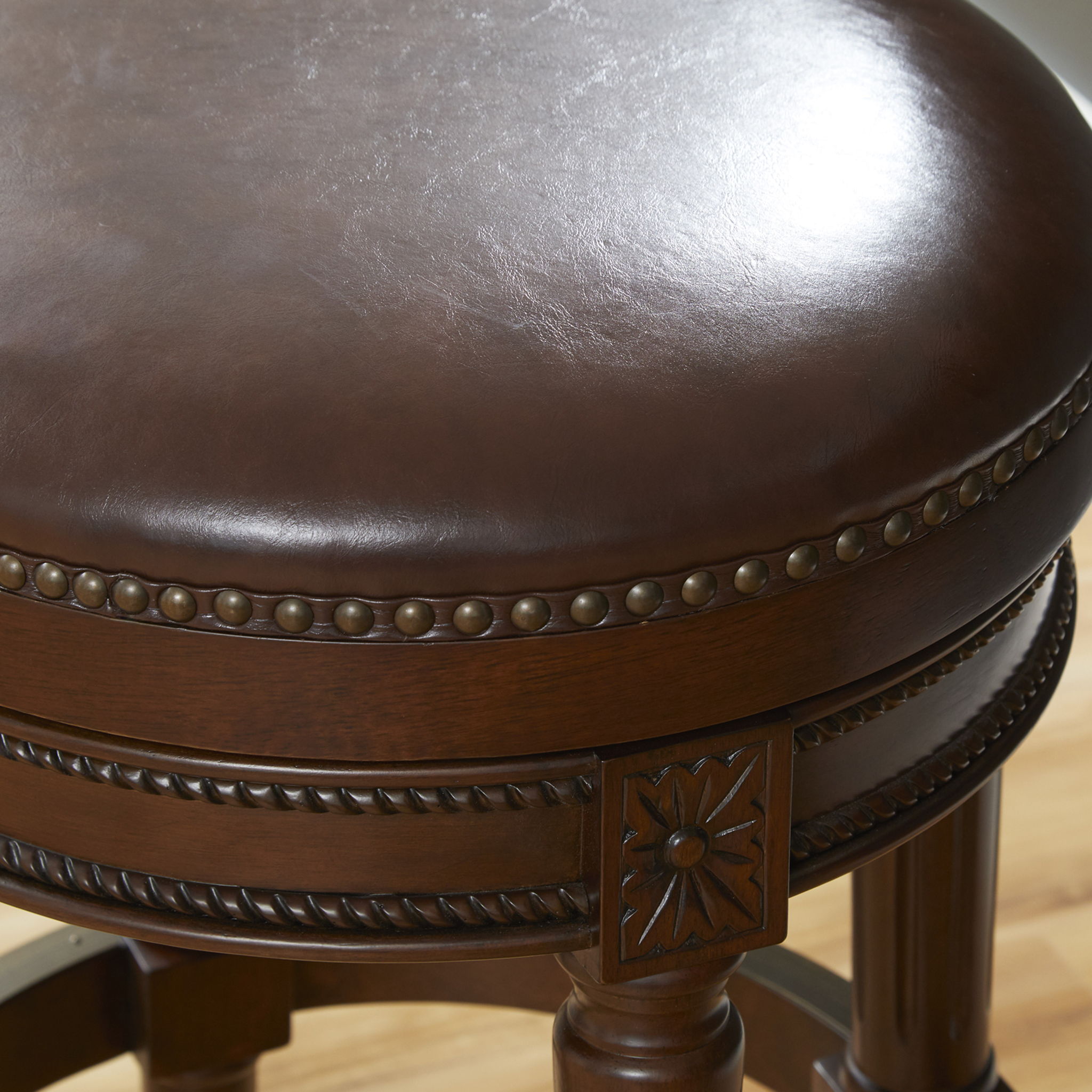 Rustic Elegance Backless Swivel Stool