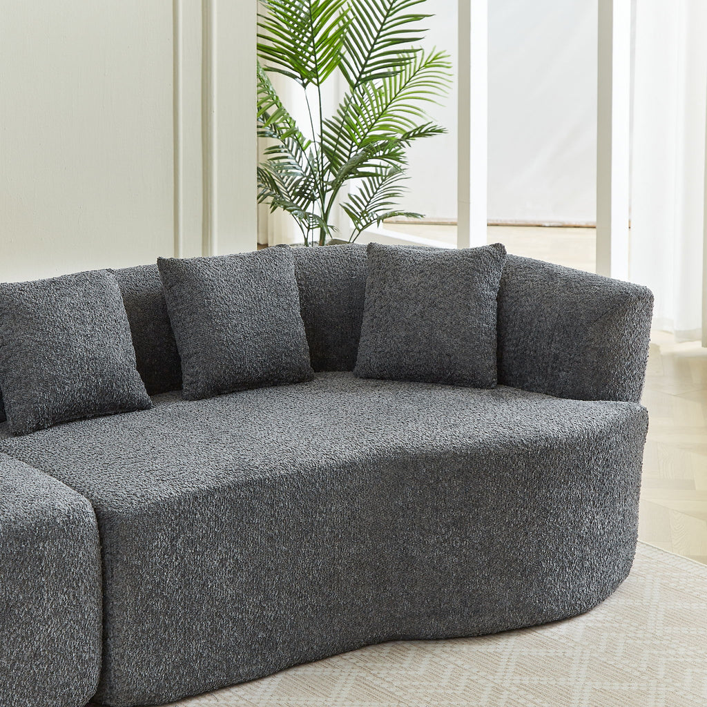 Curved Sectional Sofa With 6 Pillows