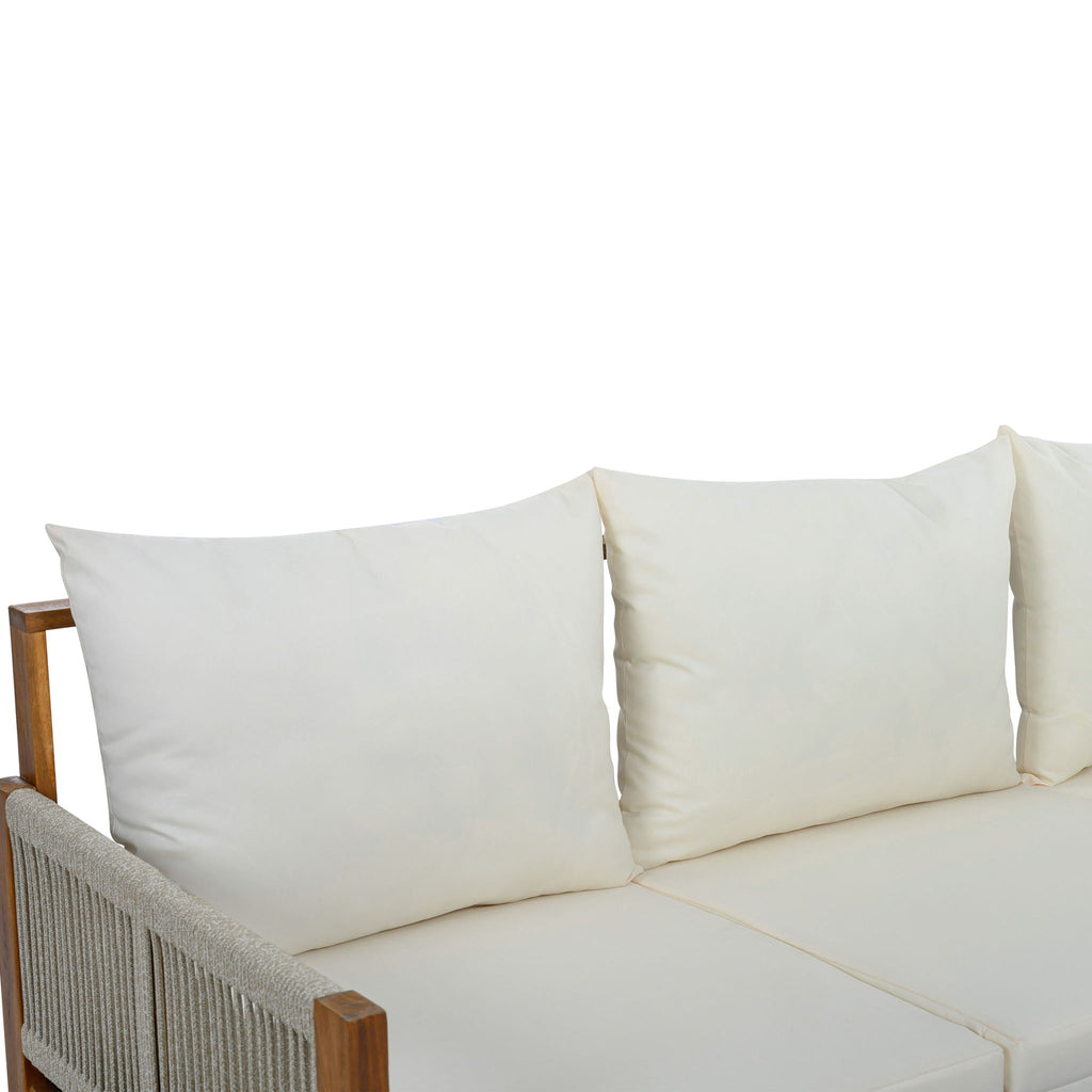 Outdoor Daybed, Patio Sofa Bed, 3 Seat Convertible Sunbed