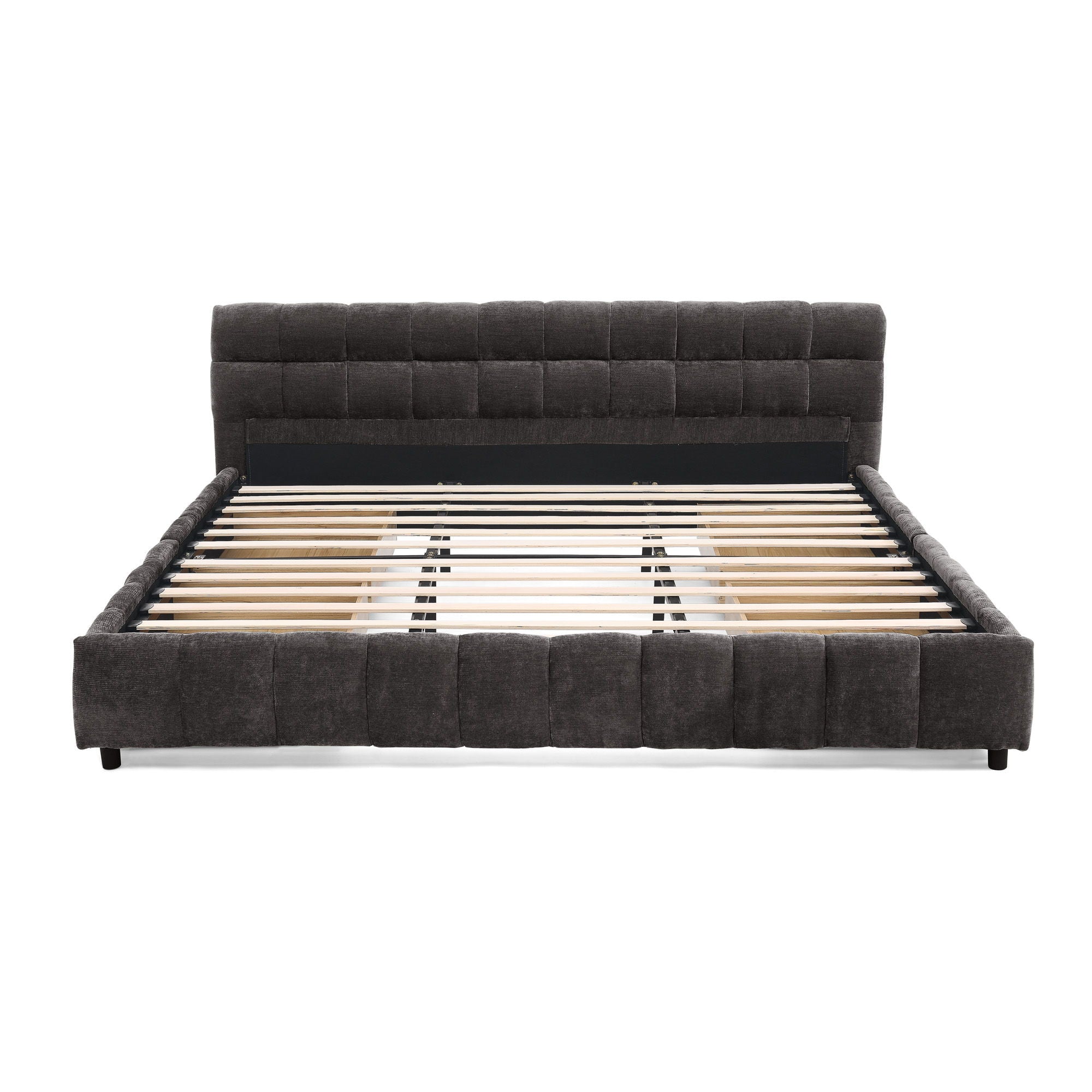 Modern Platform Bed Frame With Thick Fabric