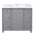 Bathroom Vanity With Ceramic Sink, Soft Close Doors, Adjustable Shelves