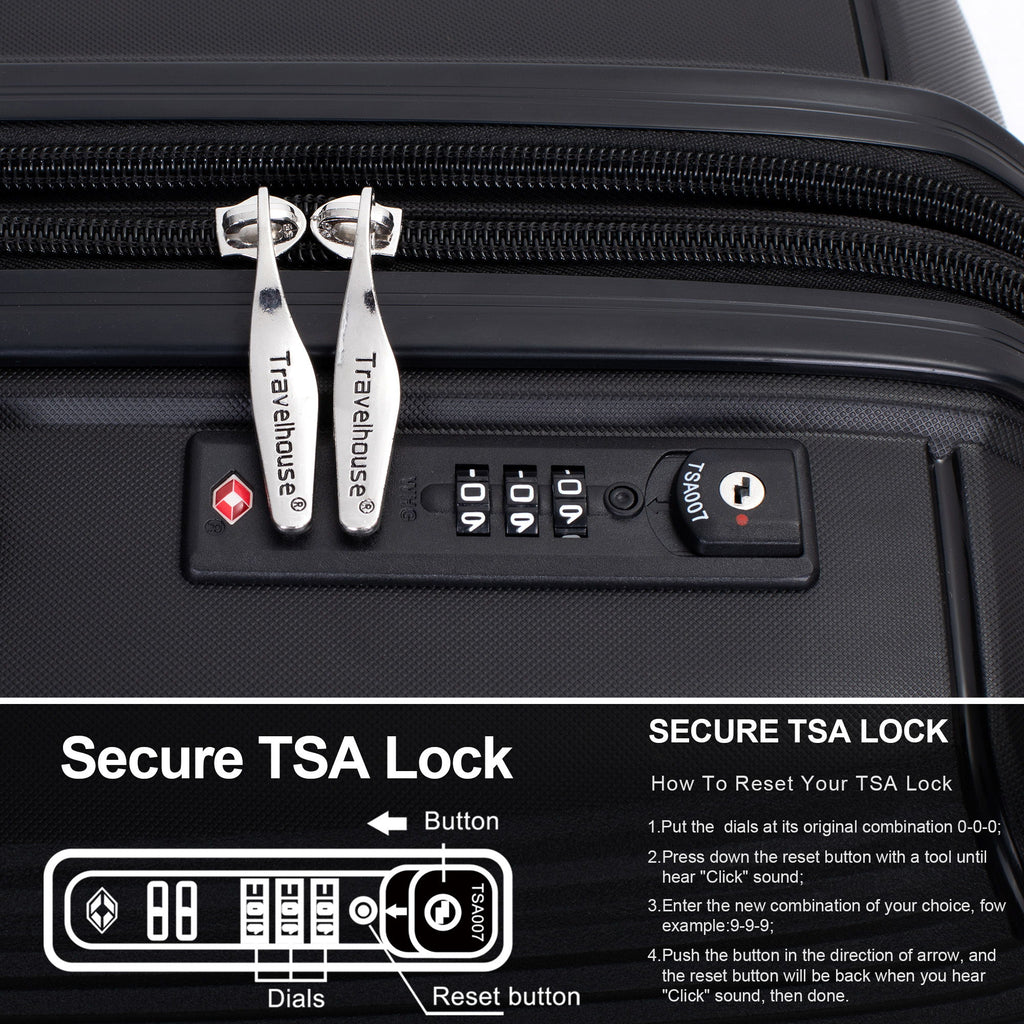 Expandable Hardshell Suitcase Double Spinner Wheels Luggage Sets
