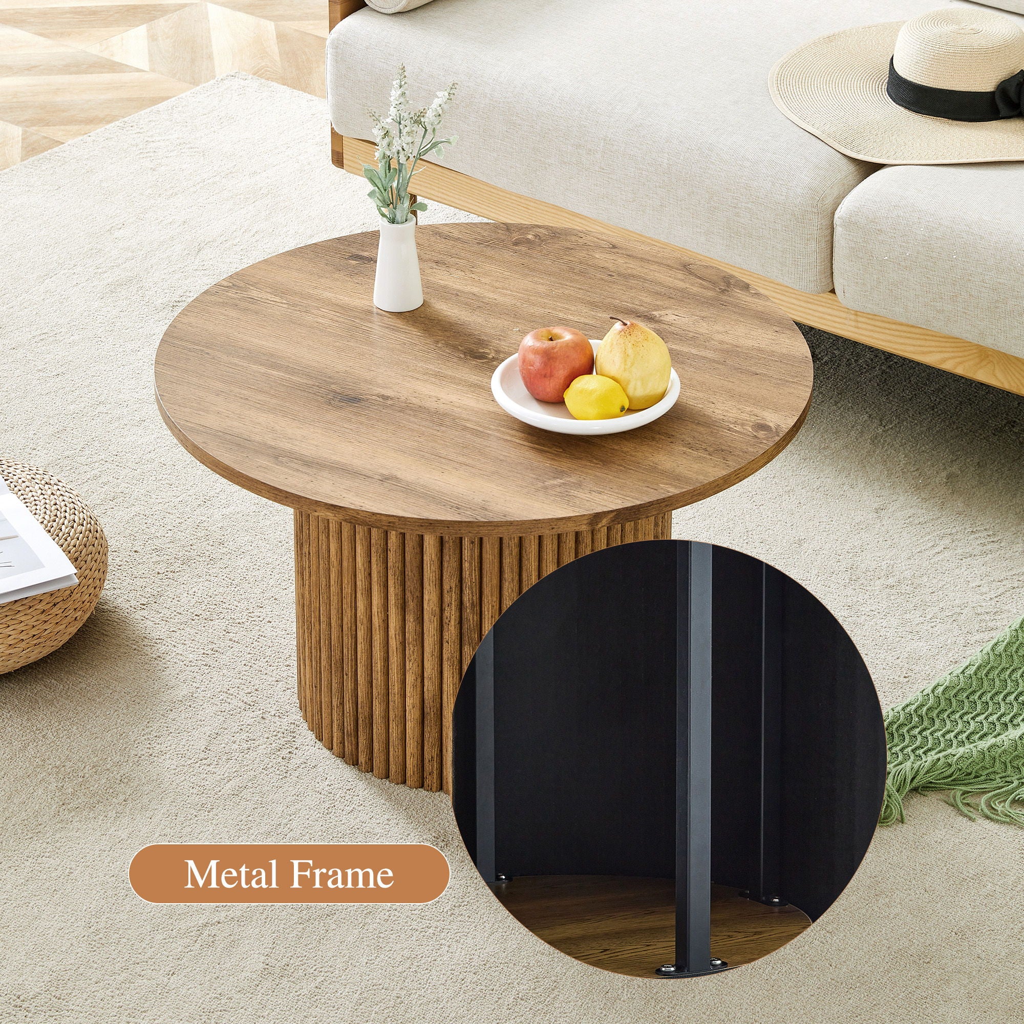Modern Circular Coffee Table Cylindrical Design