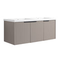 Contemporary Wall Mounted Bathroom Vanity With Resin Double Sink