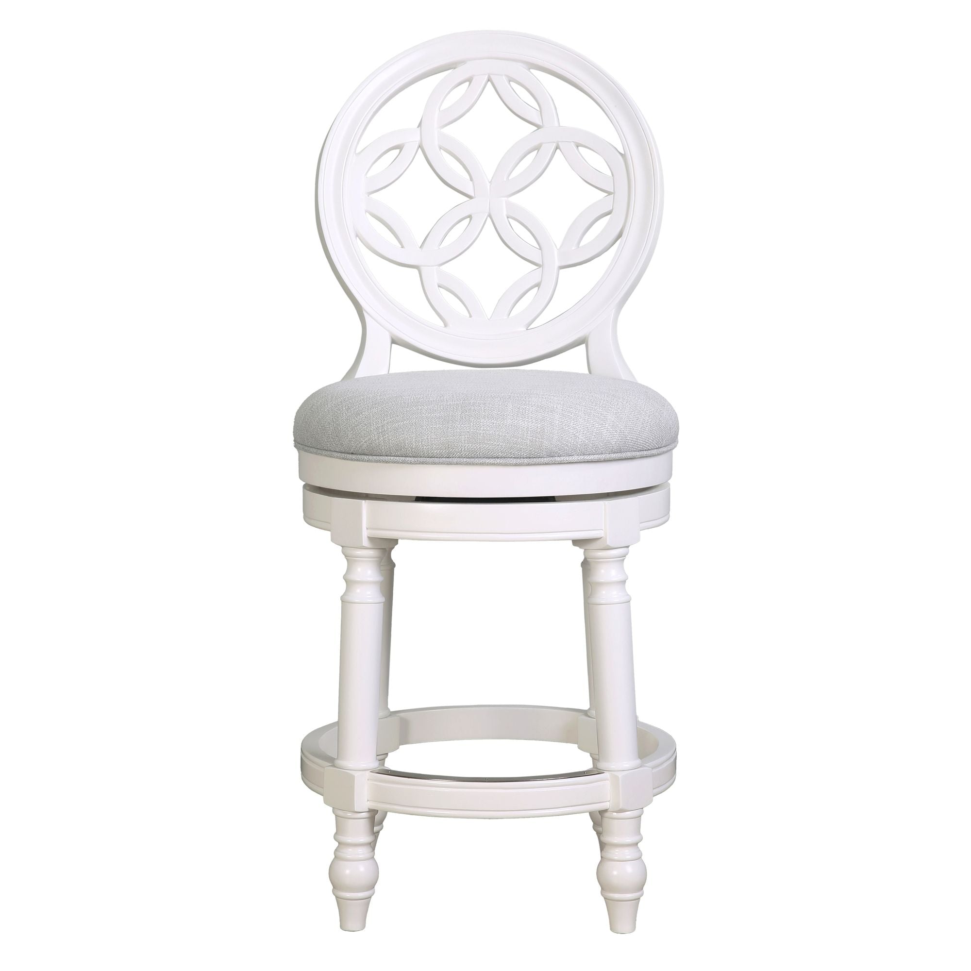 Stool With Back And Swivel Upholstered Seat