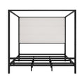 Canopy Bed With Tall Upholstered Headboard, 4 Poster Frame