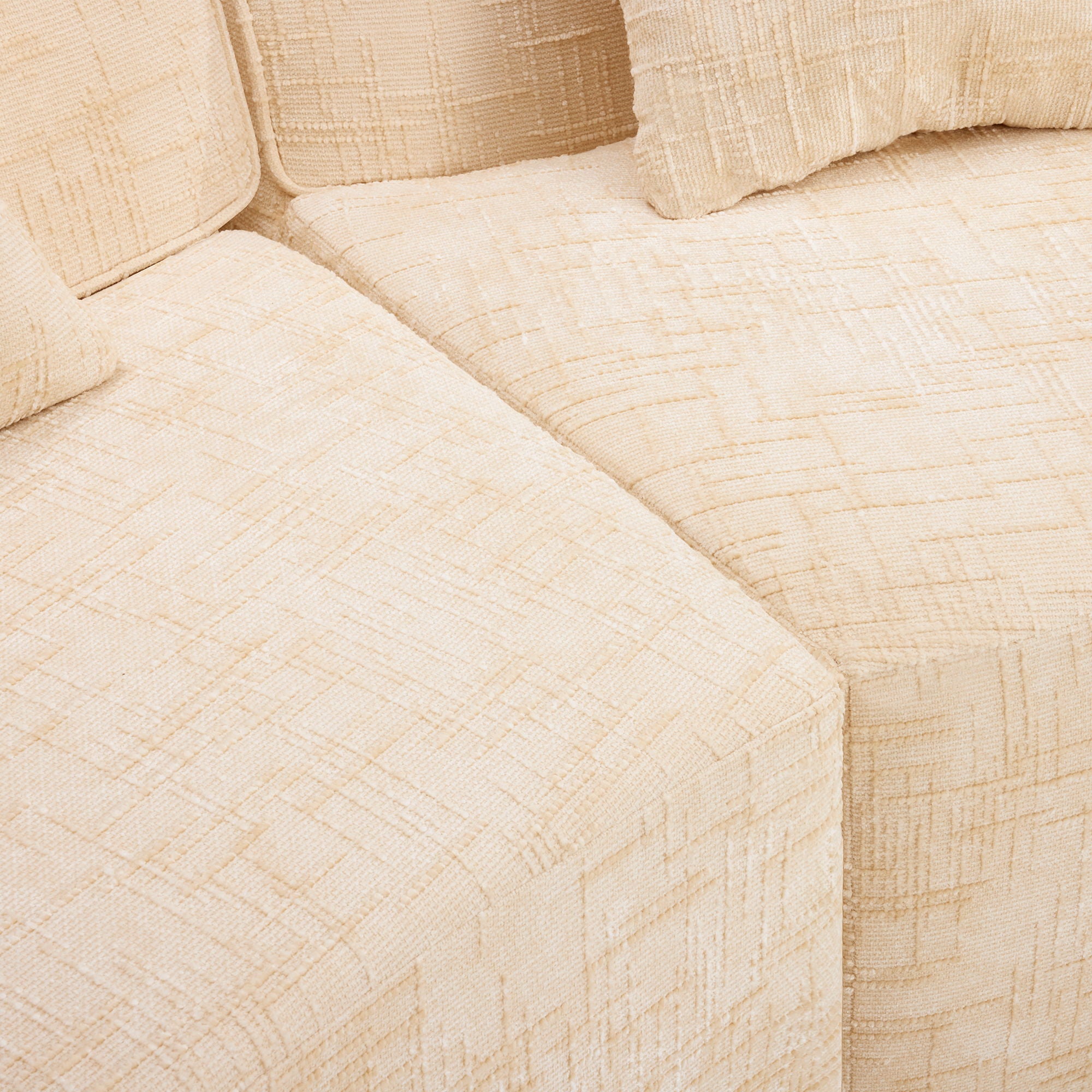 Curved Compressed Sofa, Nordic-Style Design For Living Room