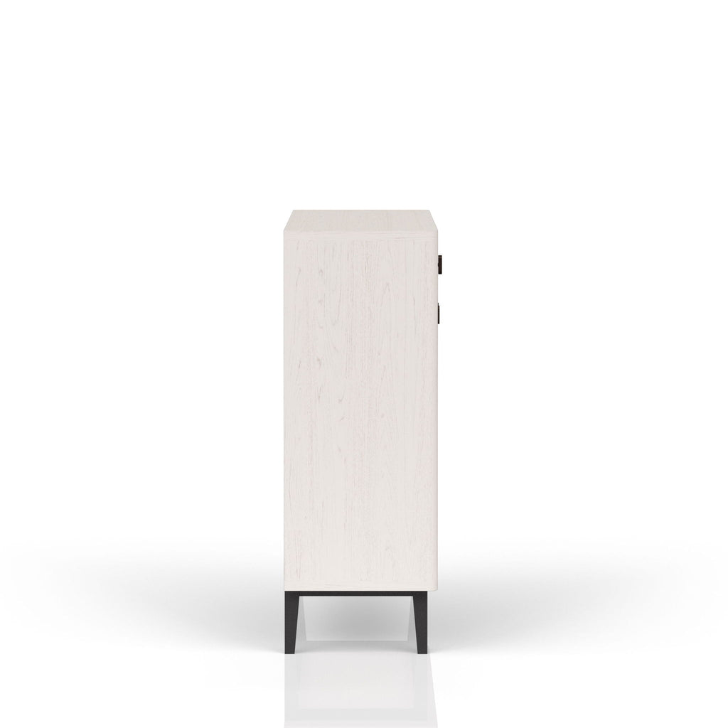 Bar Cabinet With Large Storage - White / Pecan