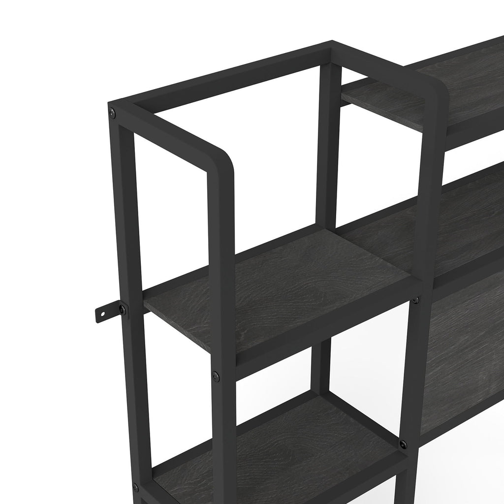 Headboard With 3 Shelves, 2 Drawers, Charging Station, RGB LED Lights