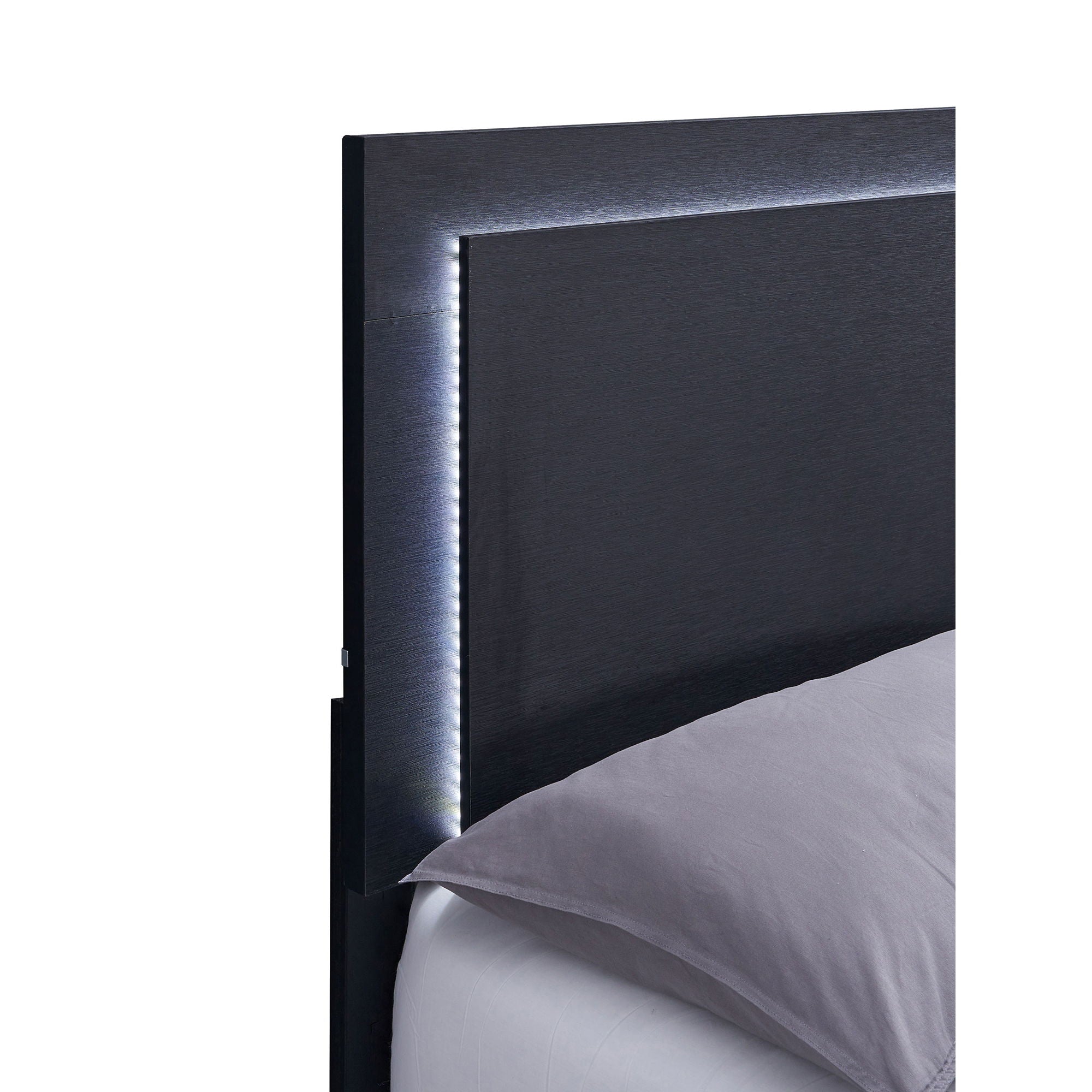Medici - Eastern King LED Headboard Bed - Black