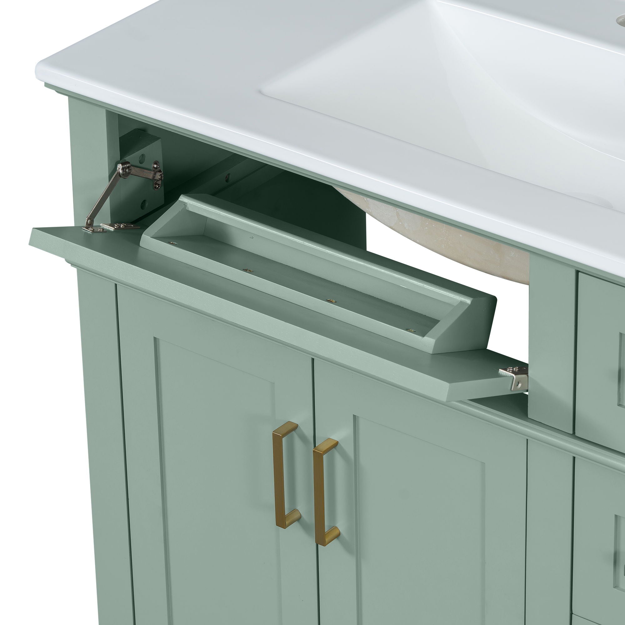 Modern Bathroom Vanity With Sink, Soft Close Doors, 4 Storage Drawers