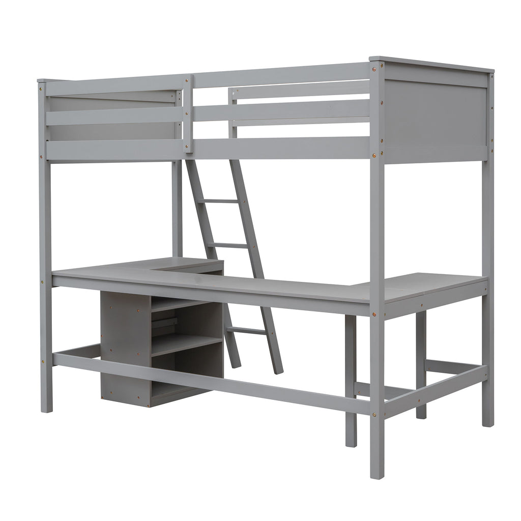Loft Bed With Shelves With Desk