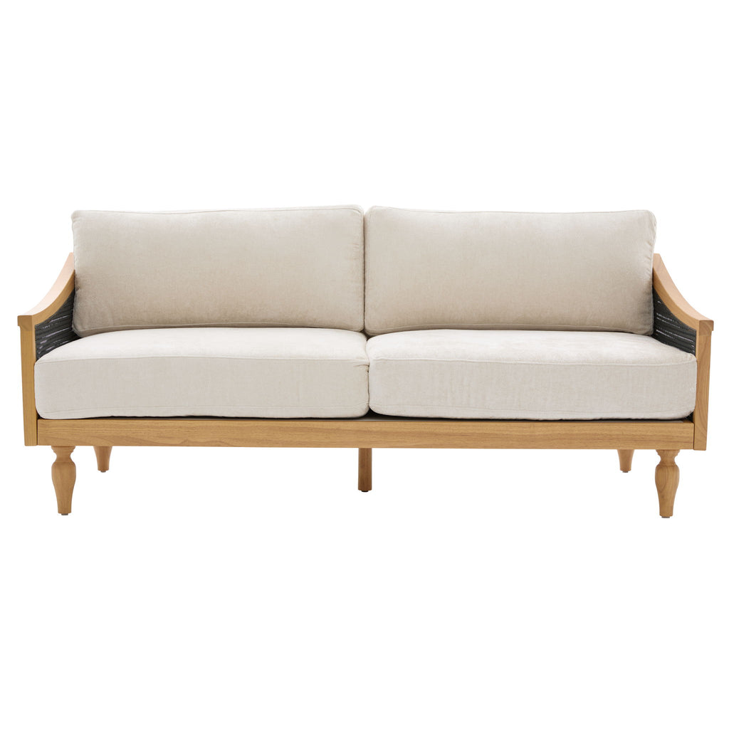 Loveseat Sofa With Armrests - Black