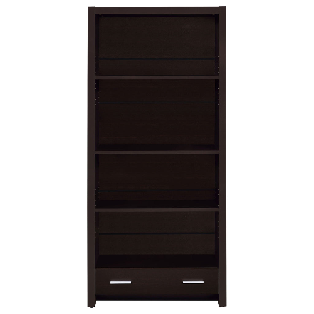 Maureen - 5 Shelf Bookcase With Drawer - Cappuccino