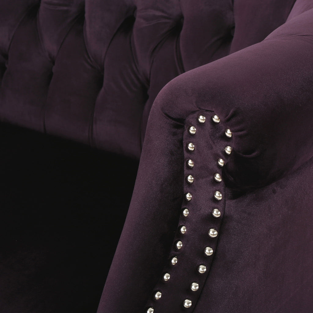 Antique Chesterfield Style Loveseat With Button Tufting