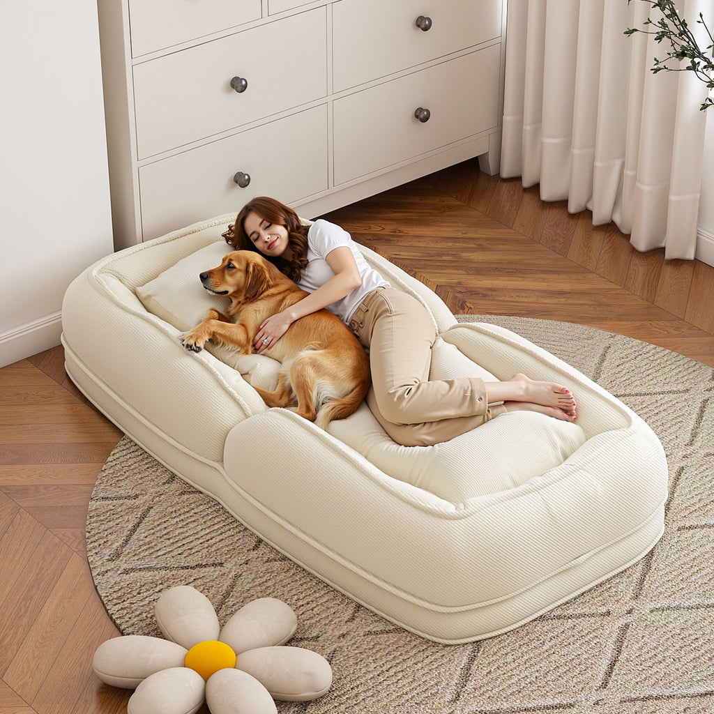 Upholstered Foldable Lazy Sofa Bed For Adults And Pets