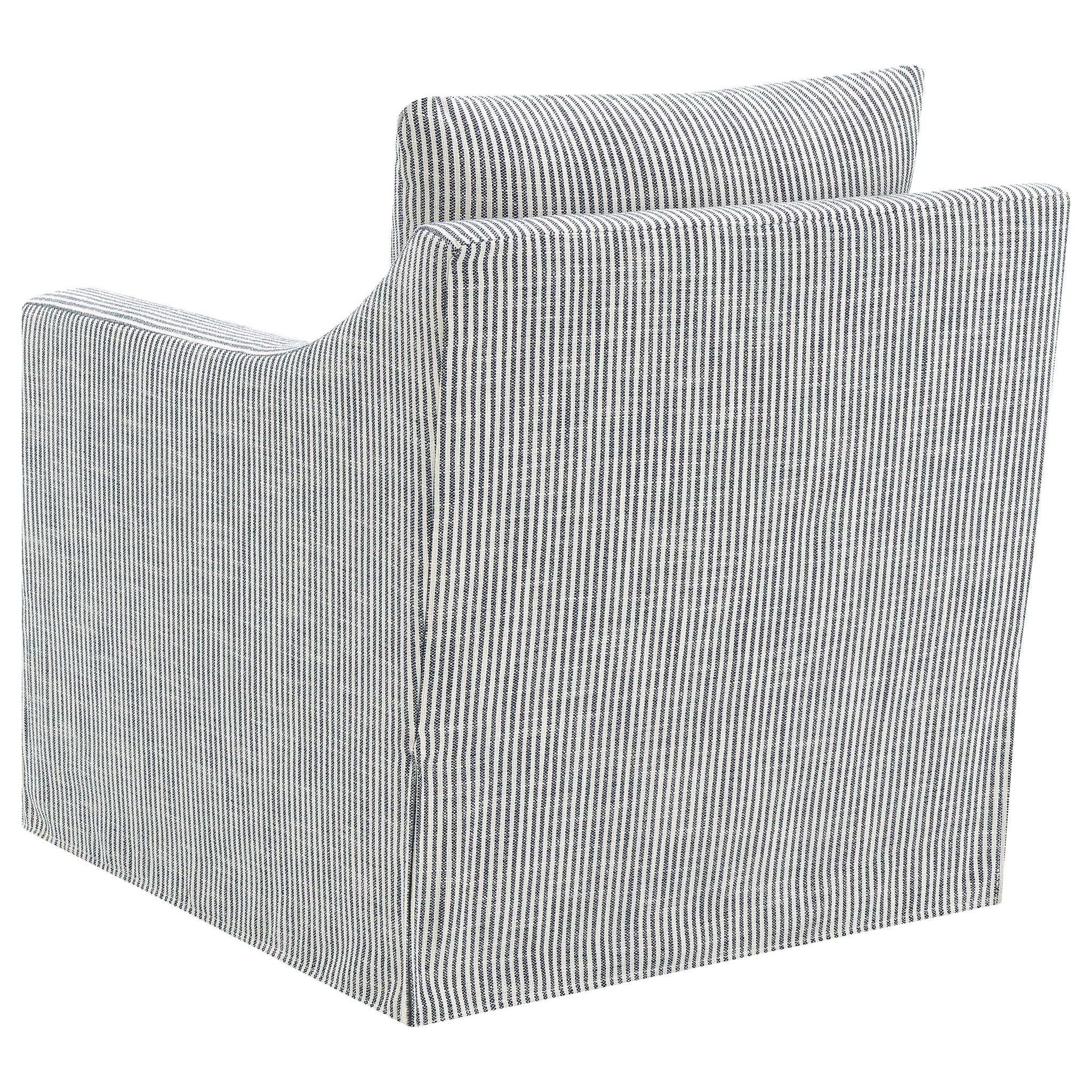 Merced - Upholstered Sloped Arm Accent Swivel Chair With 360 Degree Swivel Base - Gray