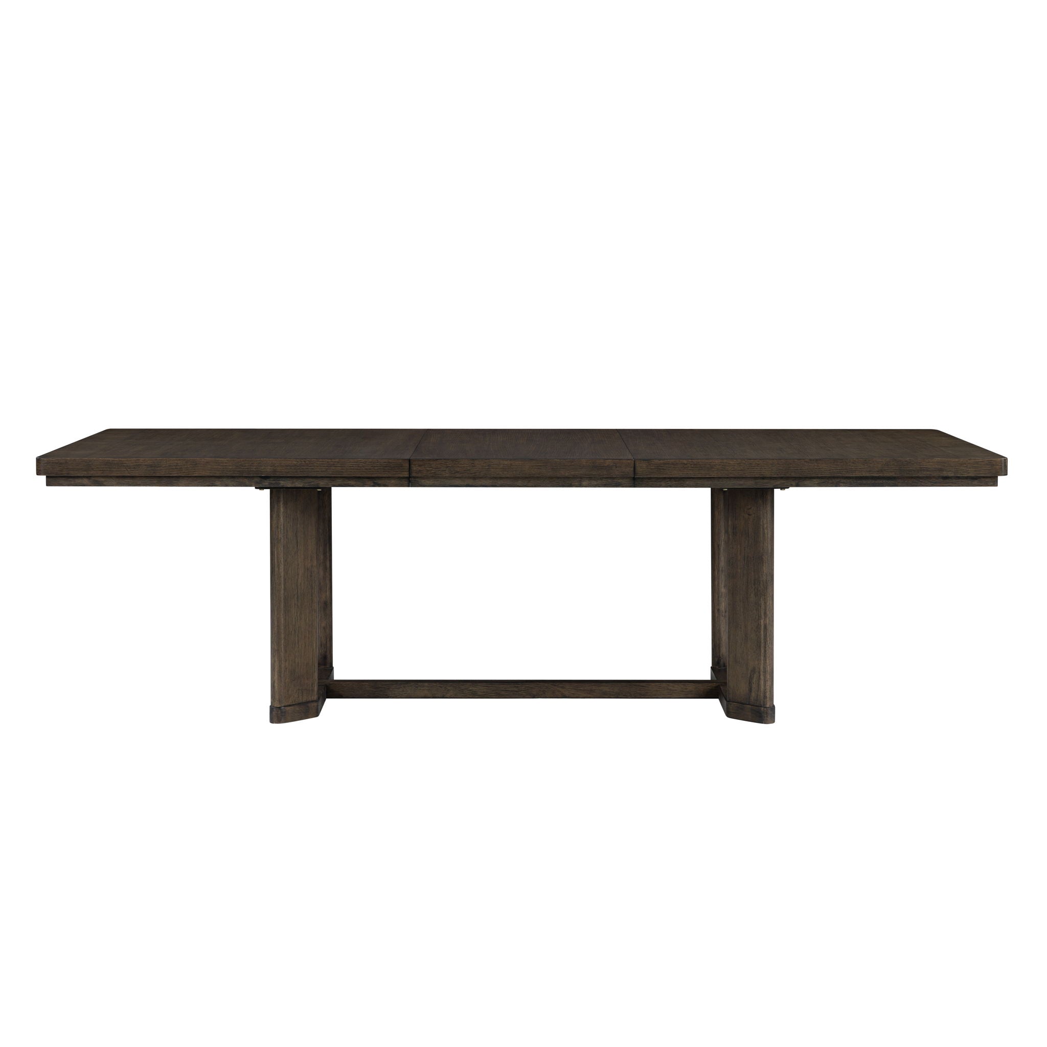 Trestle Dining Table With Leaf - Dark Oak