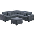 Modern Sectional Set With Cocktail Ottoman