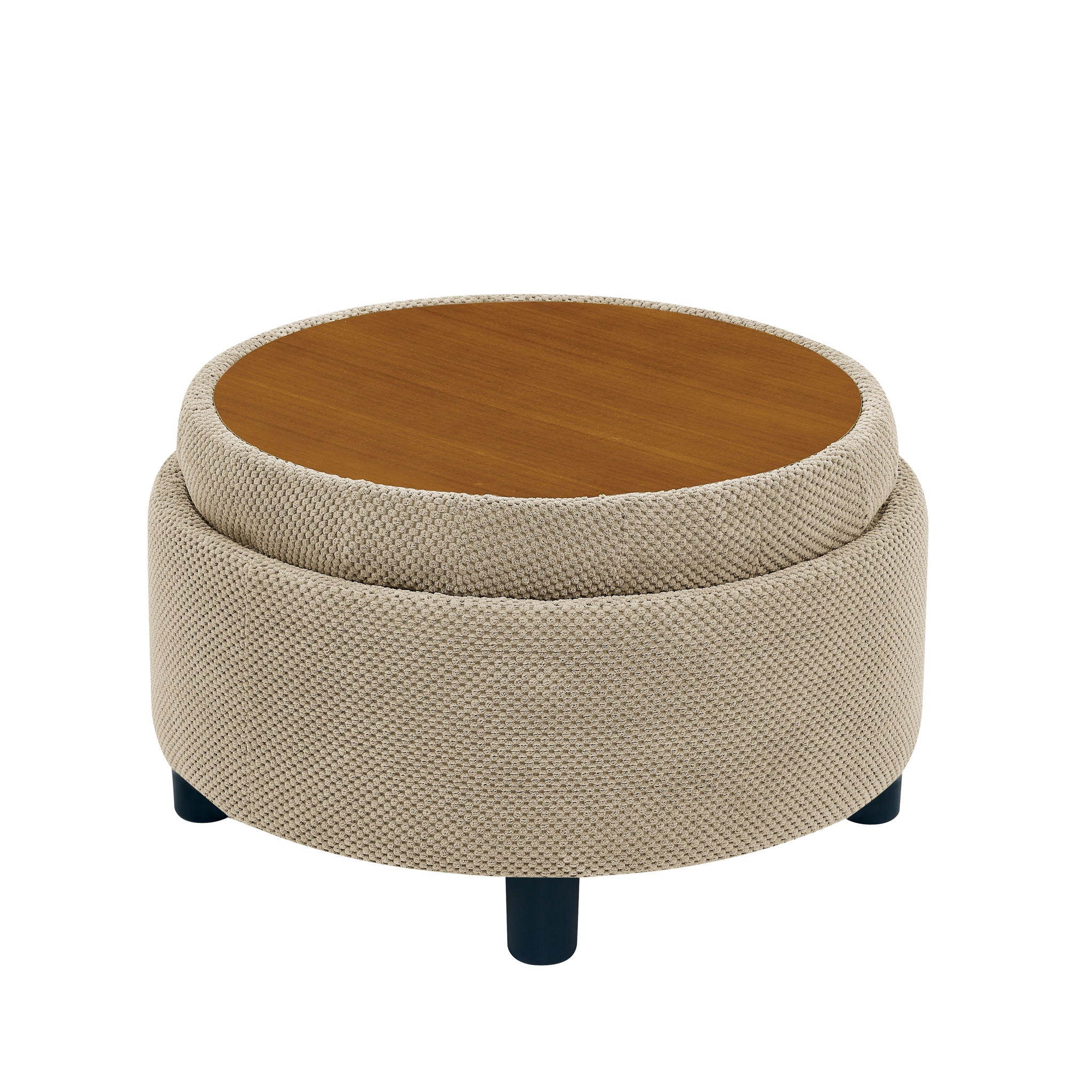 Storage Round Footstool Table Ottoman