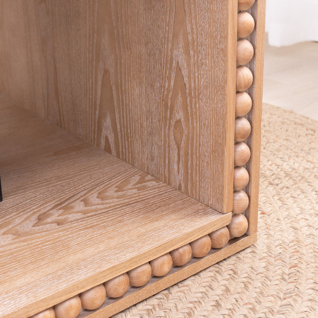 Beaded Edge Coffee Table With Open Storage Shelf
